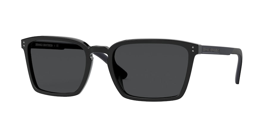 Brooks Brothers BB5041 Rectangle Sunglasses  600087-MATTE BLACK 57-20-145 - Color Map black