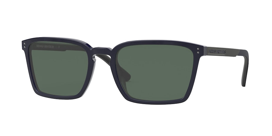 Brooks Brothers BB5041 Rectangle Sunglasses  603771-MATTE NAVY 57-20-145 - Color Map blue