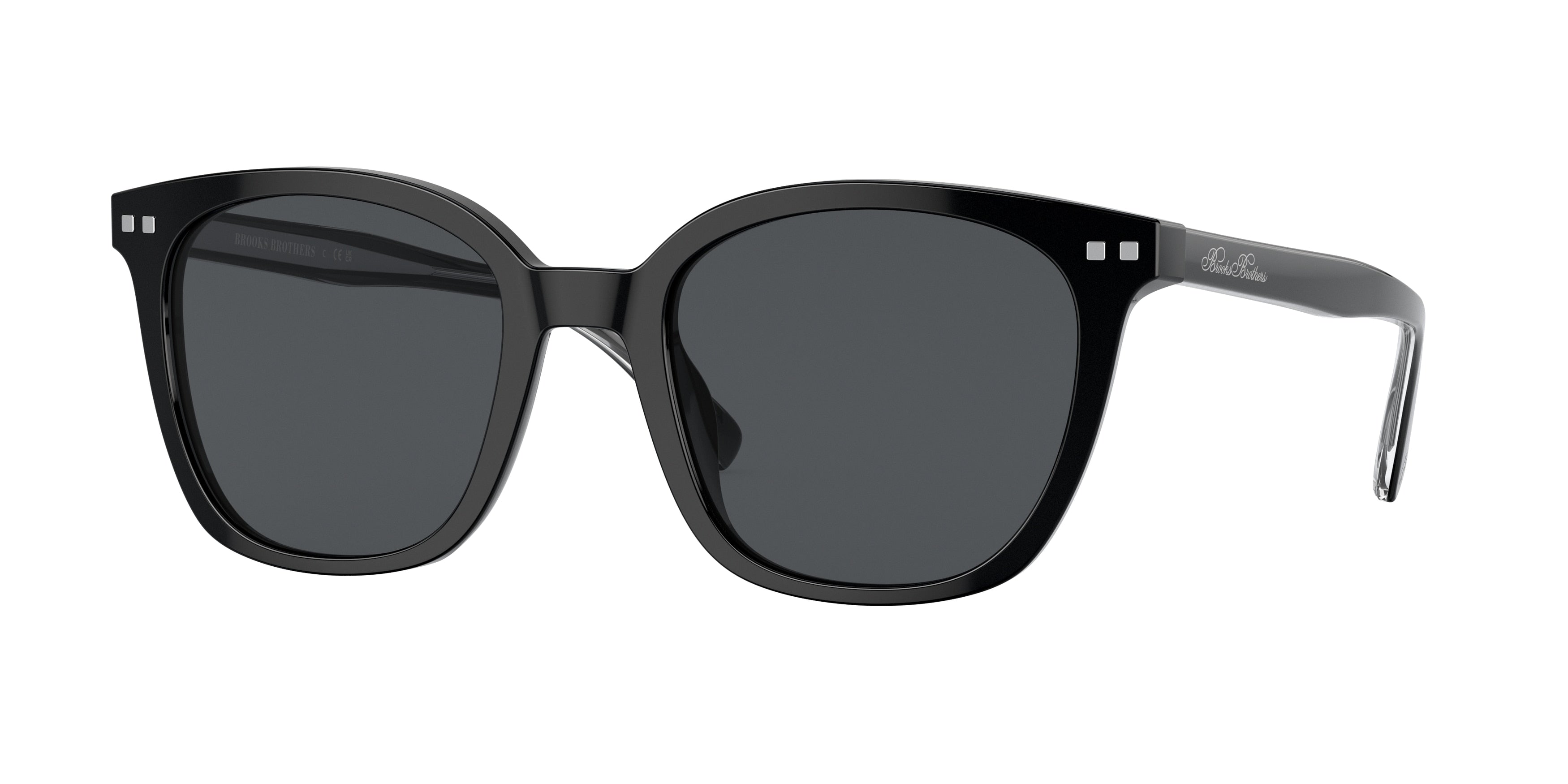 Brooks Brothers BB5046 Square Sunglasses  609587-Shiny Black 53-145-21 - Color Map Black