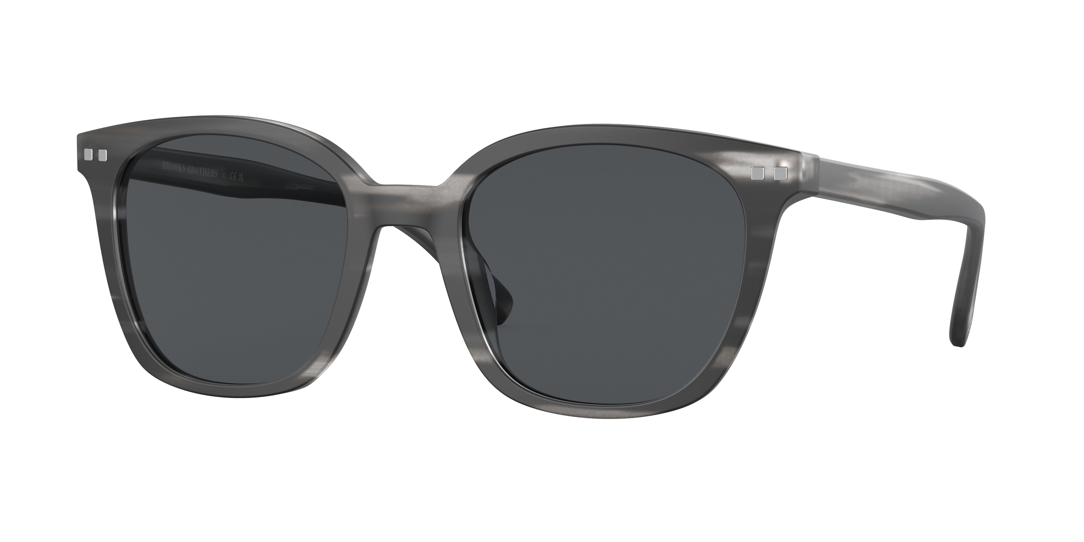 Brooks Brothers BB5046 Square Sunglasses  615787-Matte Grey Horn 53-145-21 - Color Map Grey