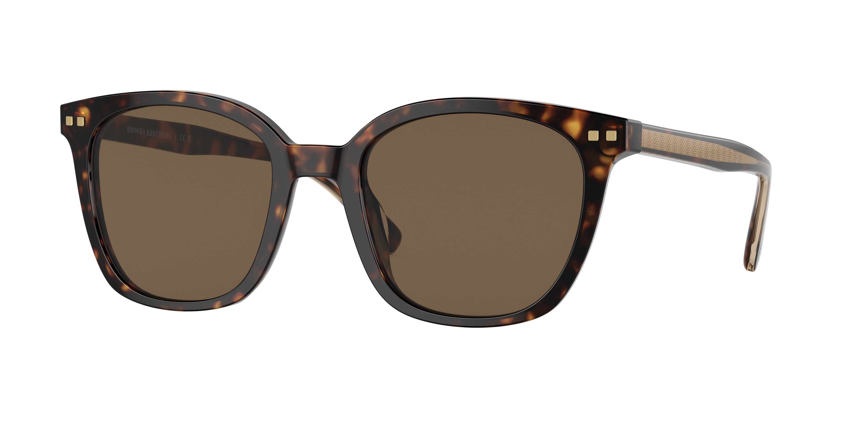 Brooks Brothers BB5046 Square Sunglasses  616073-Warm Tortoise 53-145-21 - Color Map Tortoise