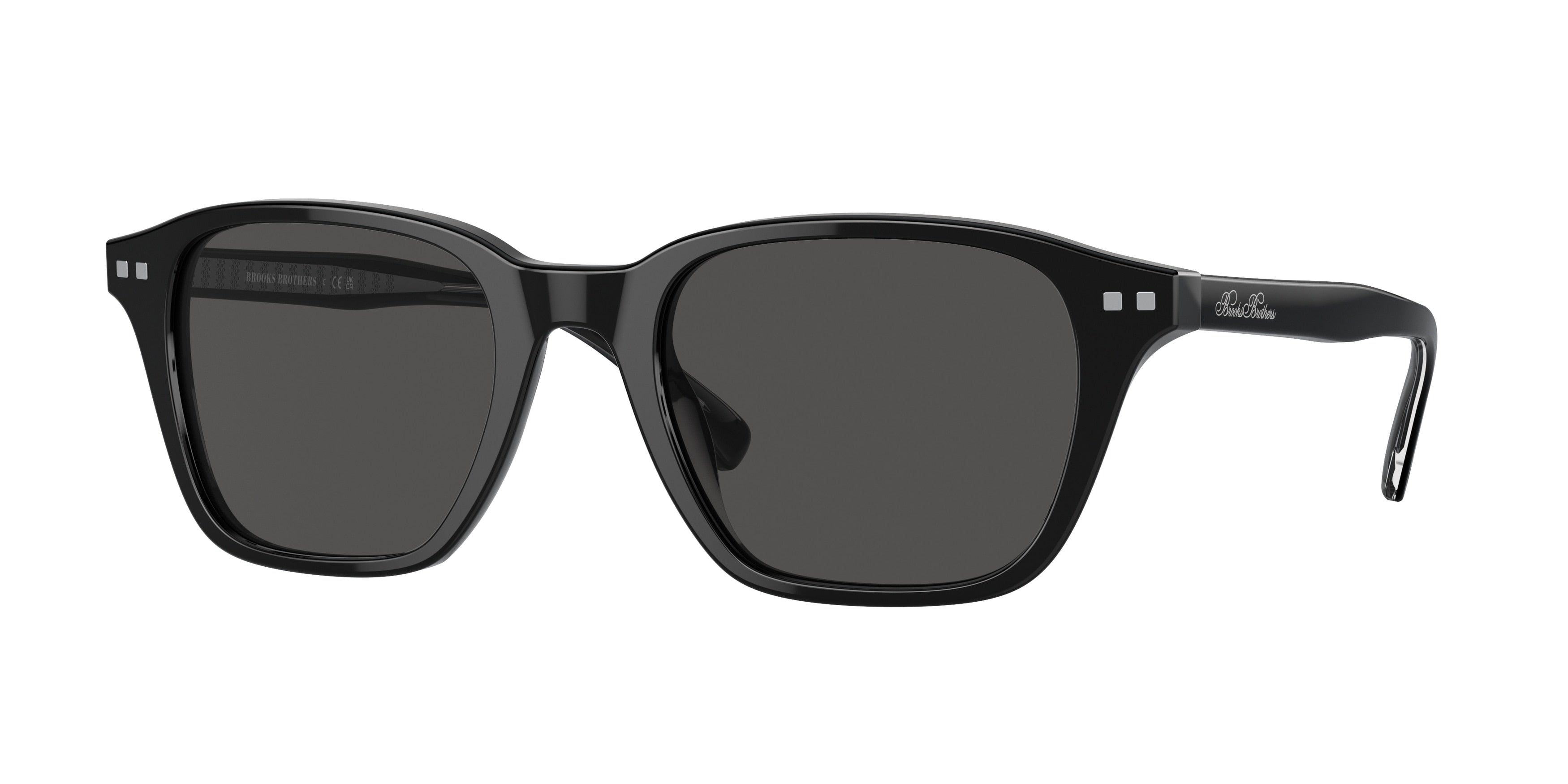Brooks Brothers BB5048 Square Sunglasses  606487-Shiny Black 53-145-21 - Color Map Black