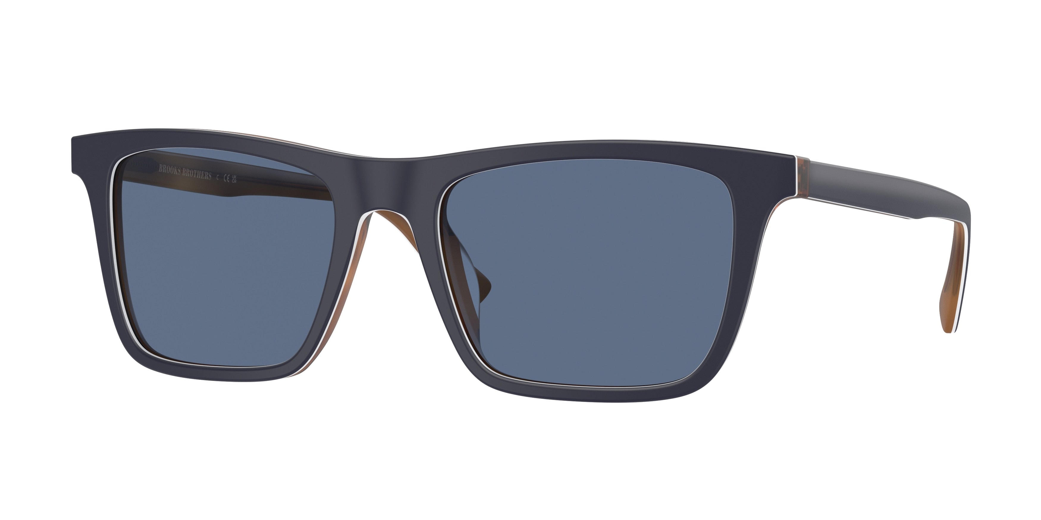 Brooks Brothers BB5051U Square Sunglasses  614780-Matte Navy Laminate 56-145-20 - Color Map Blue