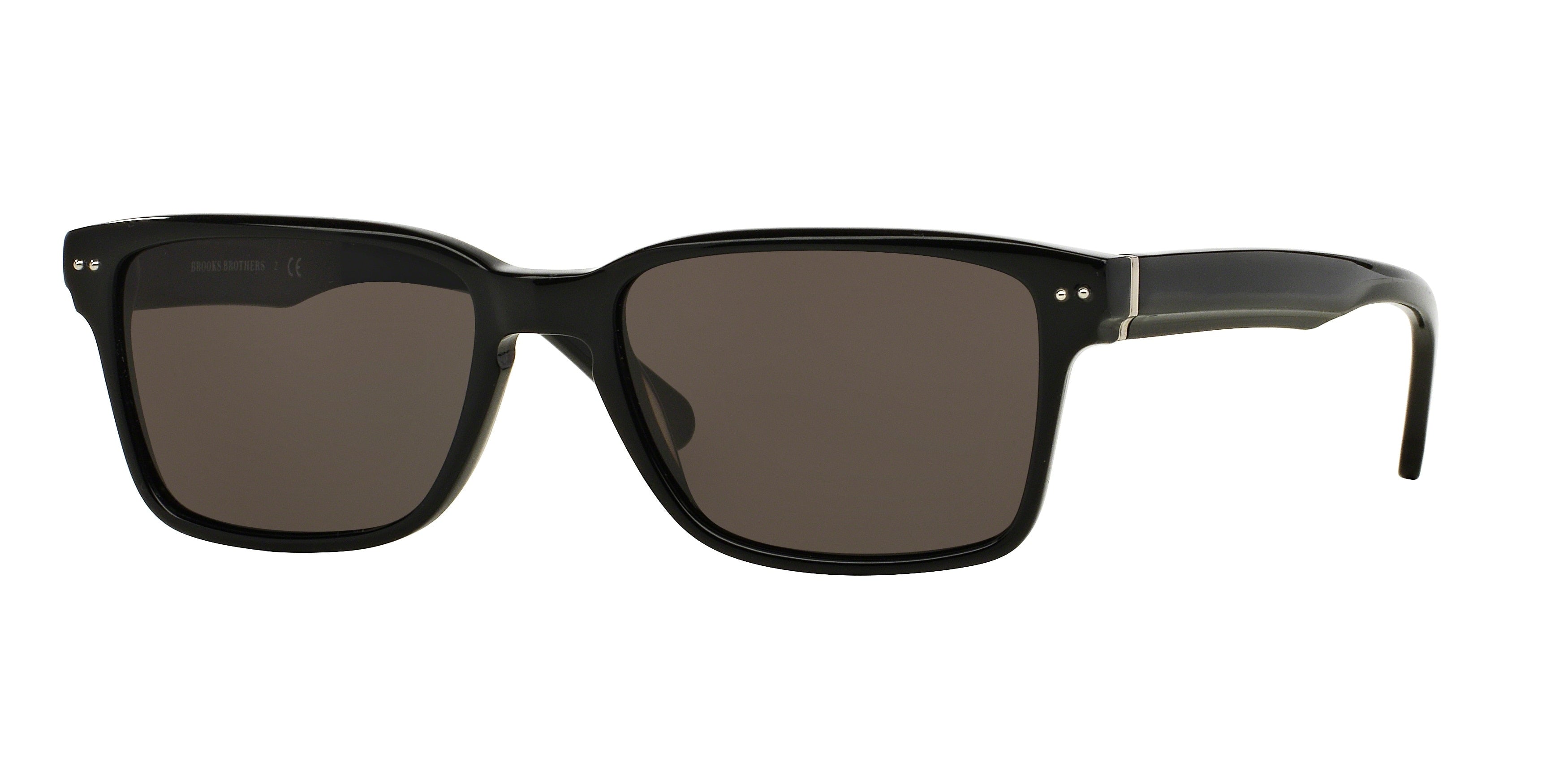 Brooks Brothers BB725S Rectangle Sunglasses  500387-Black 52-140-17 - Color Map Black