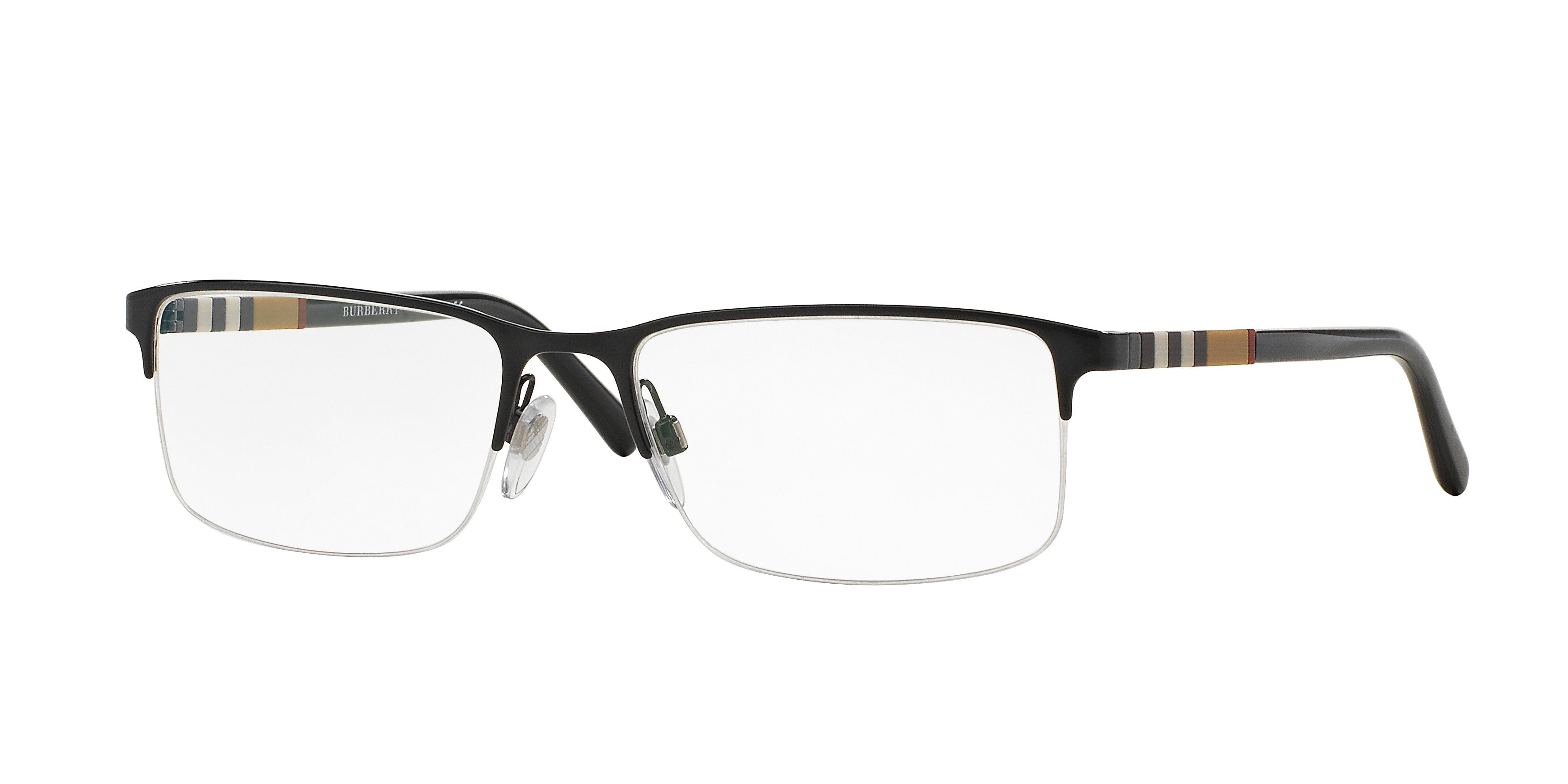 Burberry BE1282 Rectangle Eyeglasses  1001-Black 55-145-18 - Color Map Black