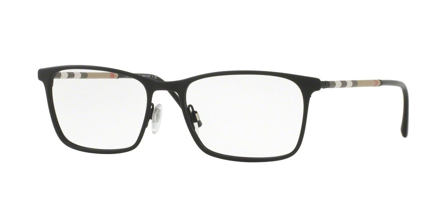 Burberry BE1309Q Rectangle Eyeglasses  1213-BLACK RUBBER 54-17-145 - Color Map black