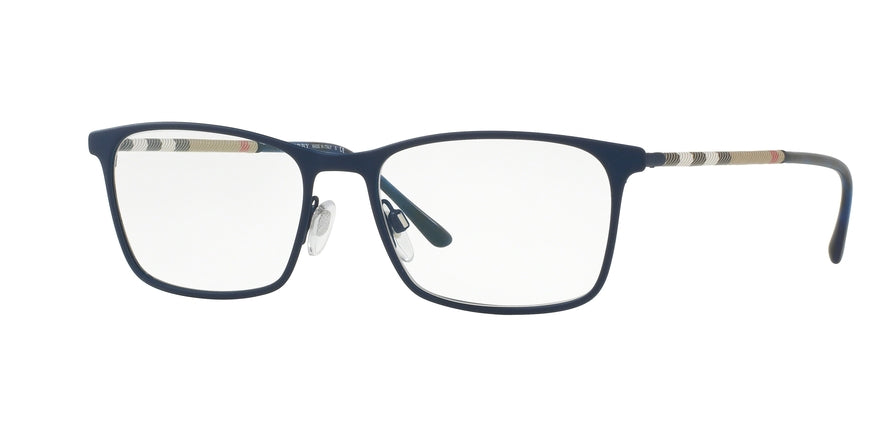 Burberry BE1309Q Rectangle Eyeglasses  1224-BLUE RUBBER 54-17-145 - Color Map blue