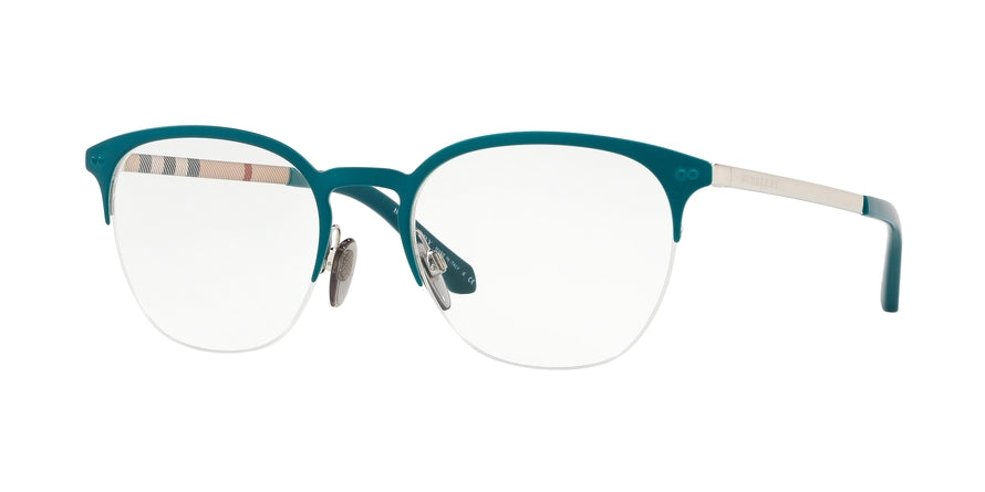 Burberry BE1327 Square Eyeglasses  1275-SILVER/MATTE BLUE 53-20-145 - Color Map blue