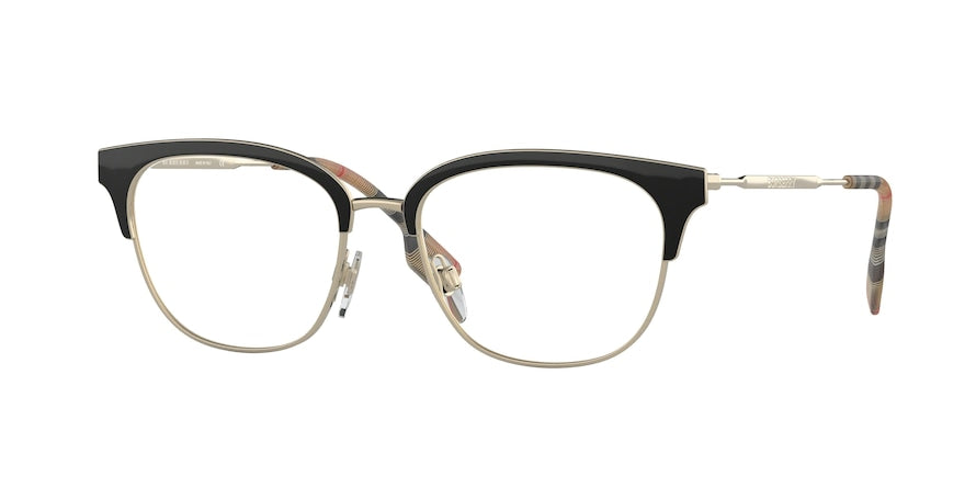 Burberry BE1334 Square Eyeglasses  1109-PALE GOLD 52-17-140 - Color Map black