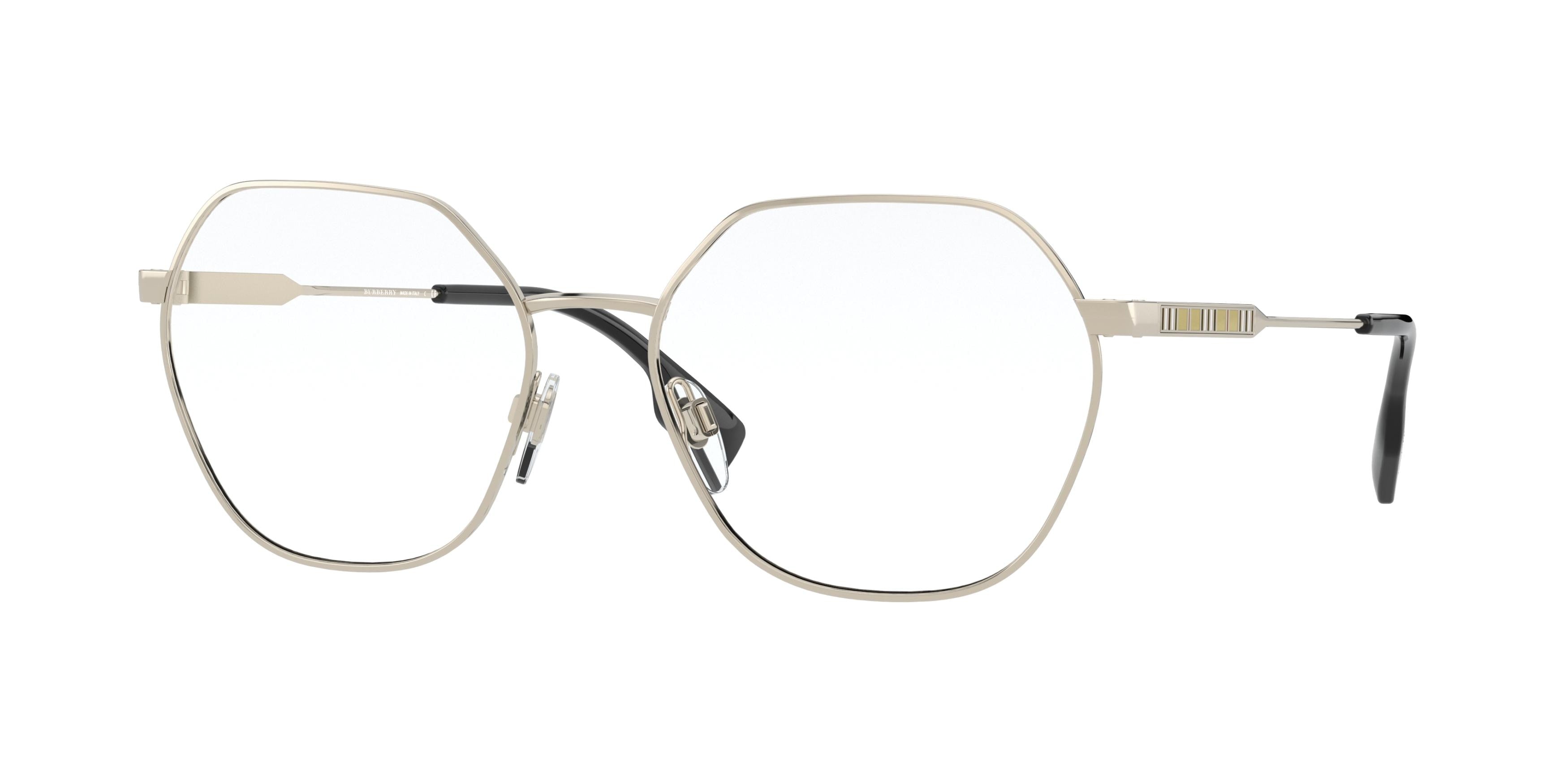 Burberry ERIN BE1350 Irregular Eyeglasses  1109-Light Gold 55-140-17 - Color Map Gold