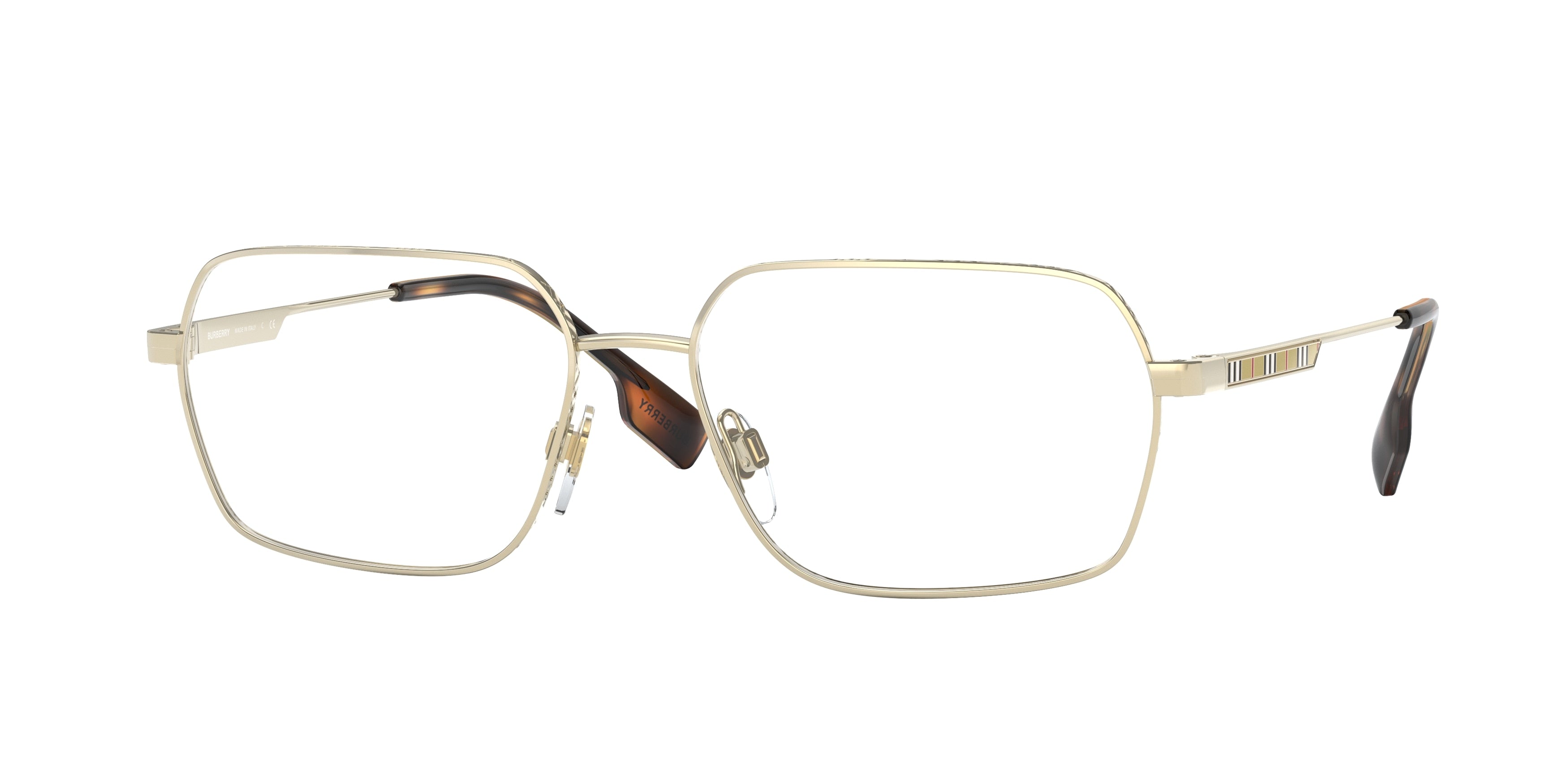 Burberry ELDON BE1356 Irregular Eyeglasses  1109-Light Gold 54-145-16 - Color Map Gold