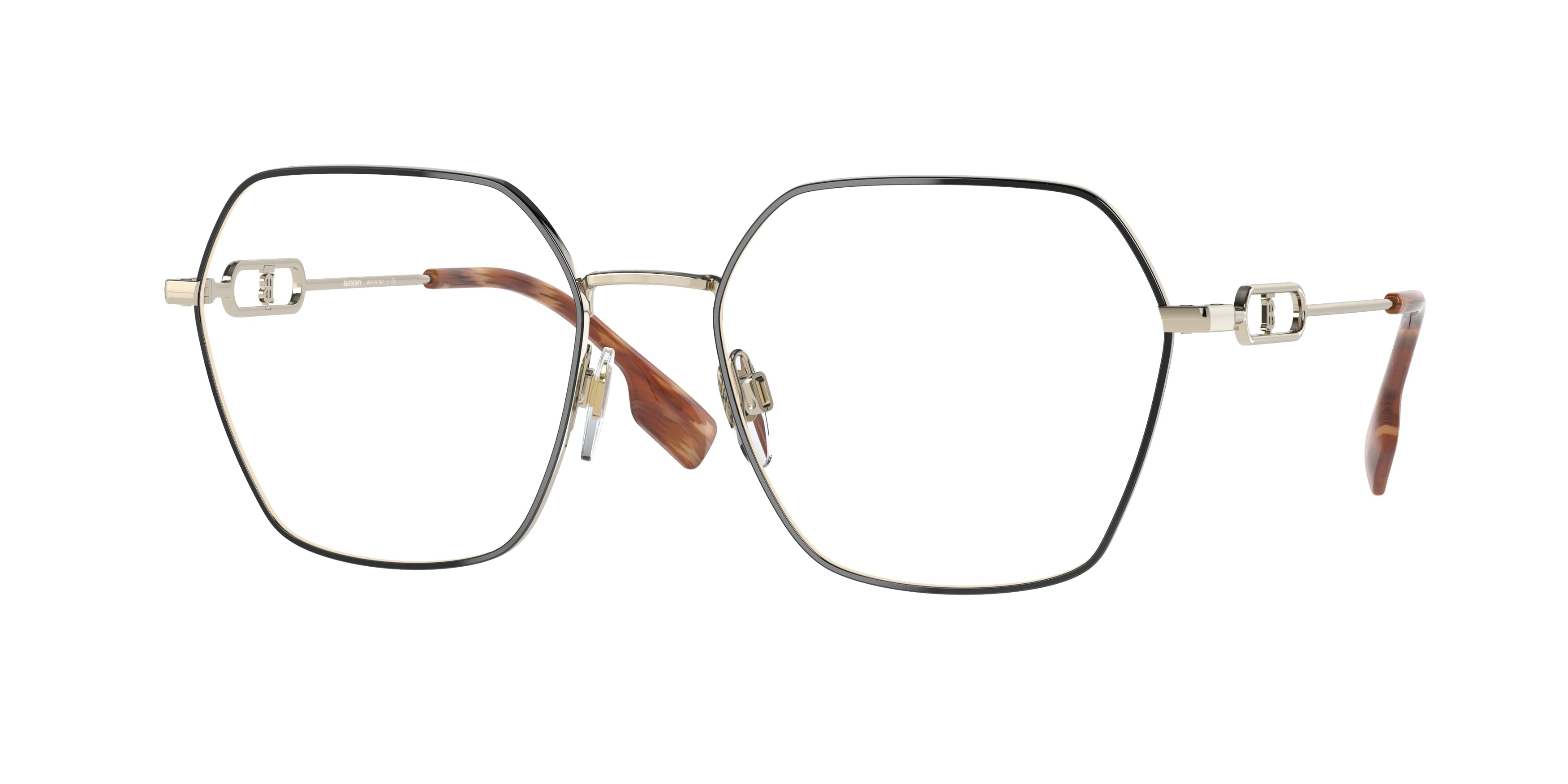 Burberry CHARLEY BE1361 Irregular Eyeglasses  1326-Black 56-140-18 - Color Map Black