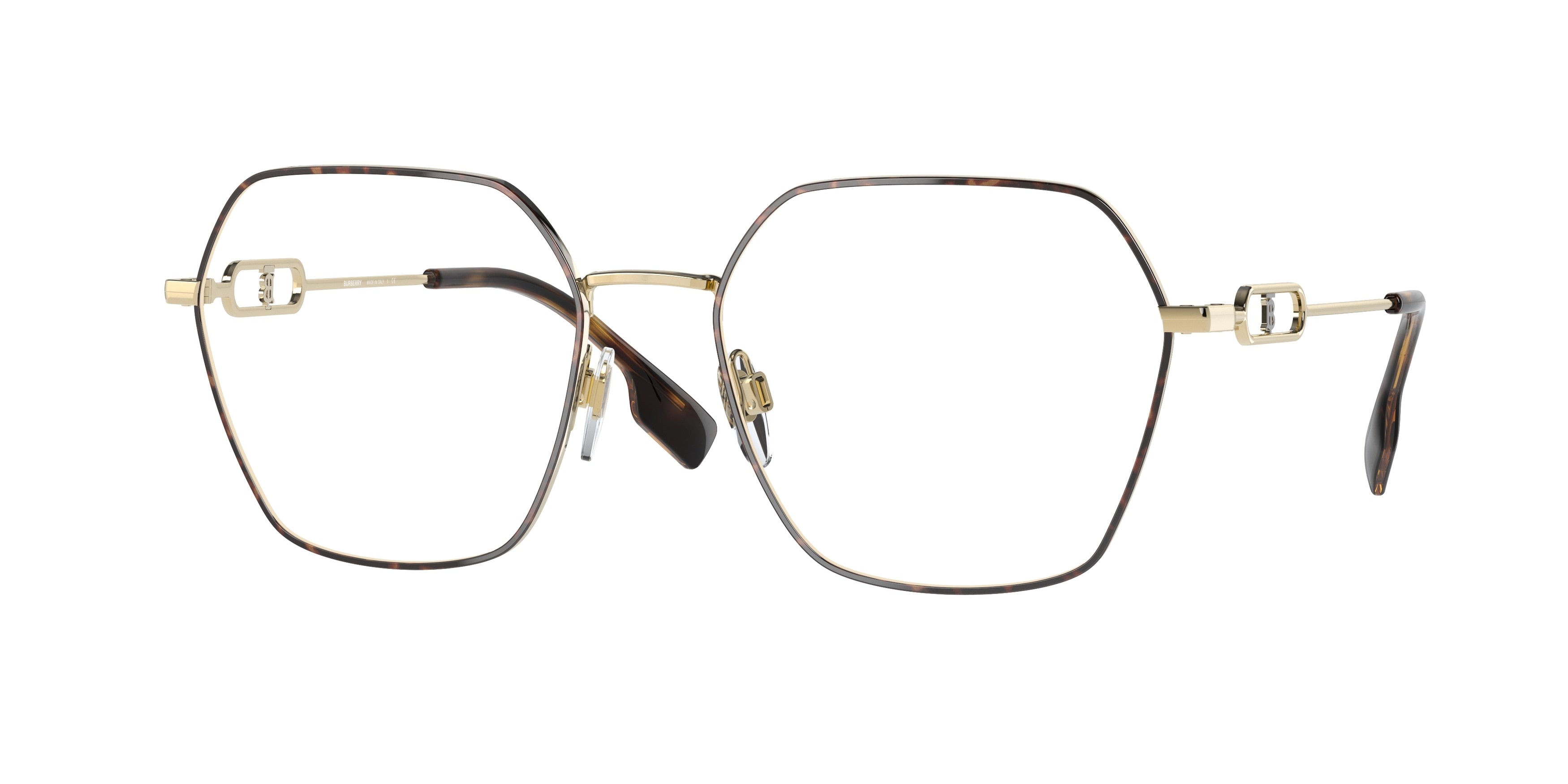 Burberry CHARLEY BE1361 Irregular Eyeglasses  1328-Dark Havana 56-140-18 - Color Map Brown