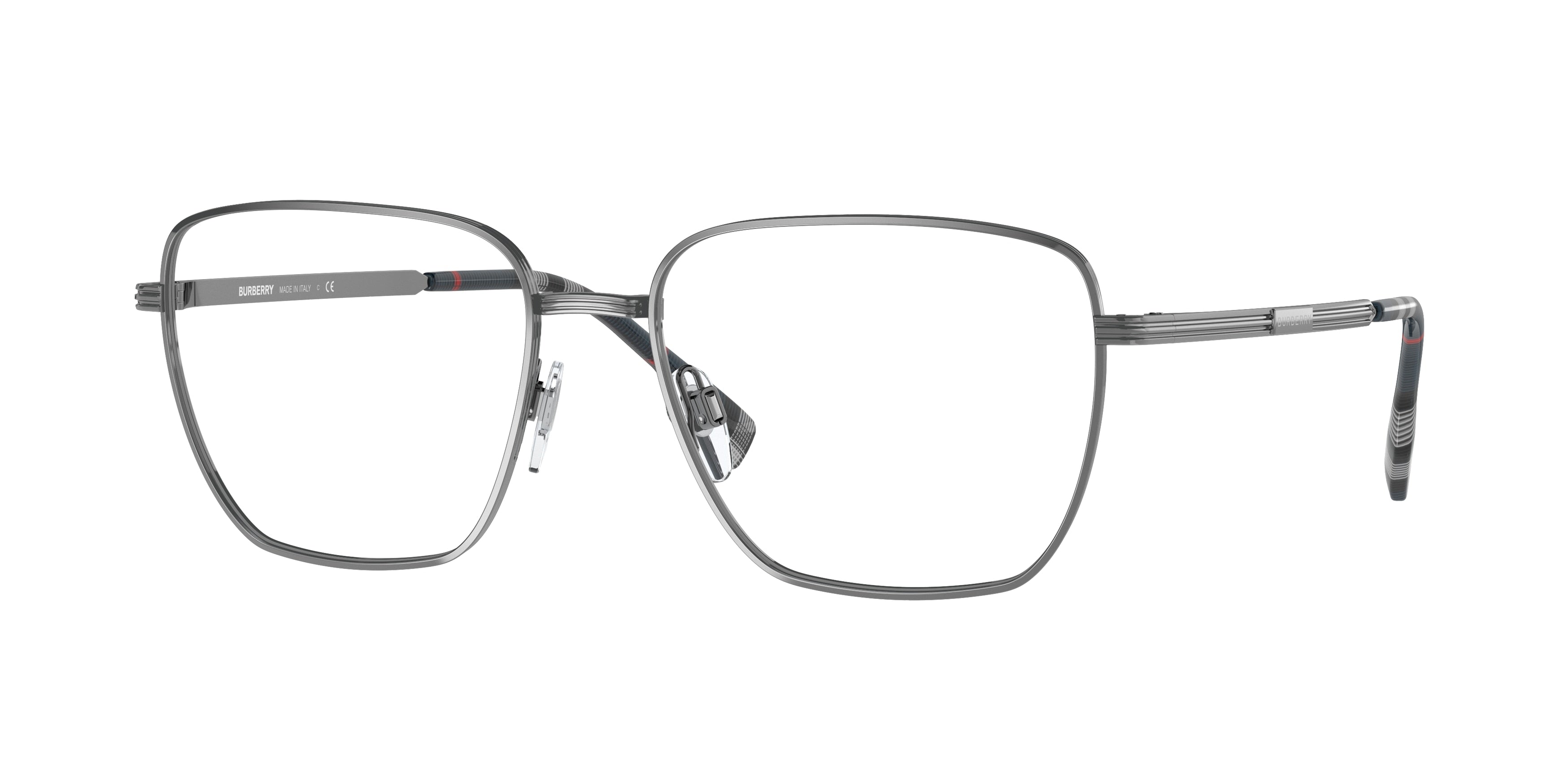Burberry BOOTH BE1368 Square Eyeglasses  1003-Gunmetal 56-145-17 - Color Map Grey
