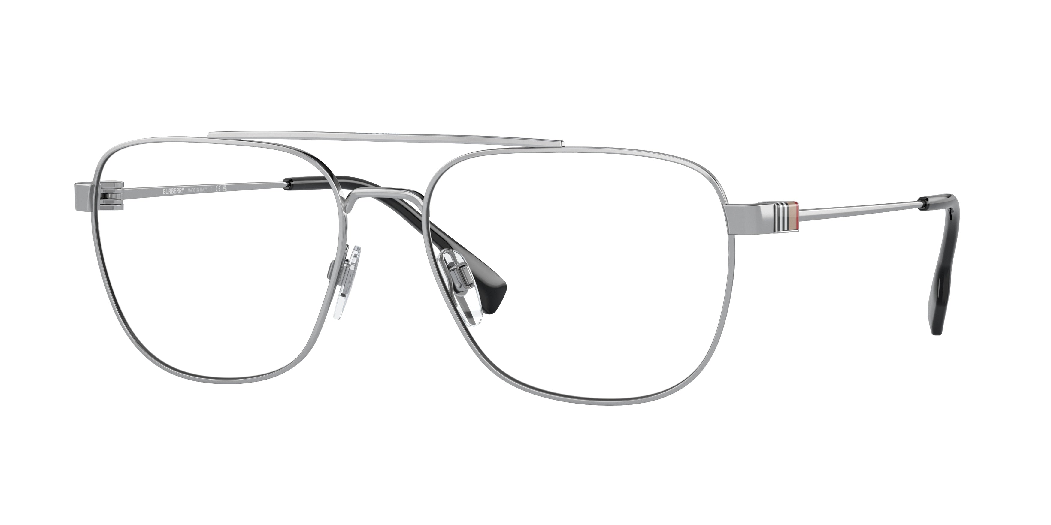 Burberry MICHAEL BE1377 Square Eyeglasses  1005-Silver 57-145-17 - Color Map Silver