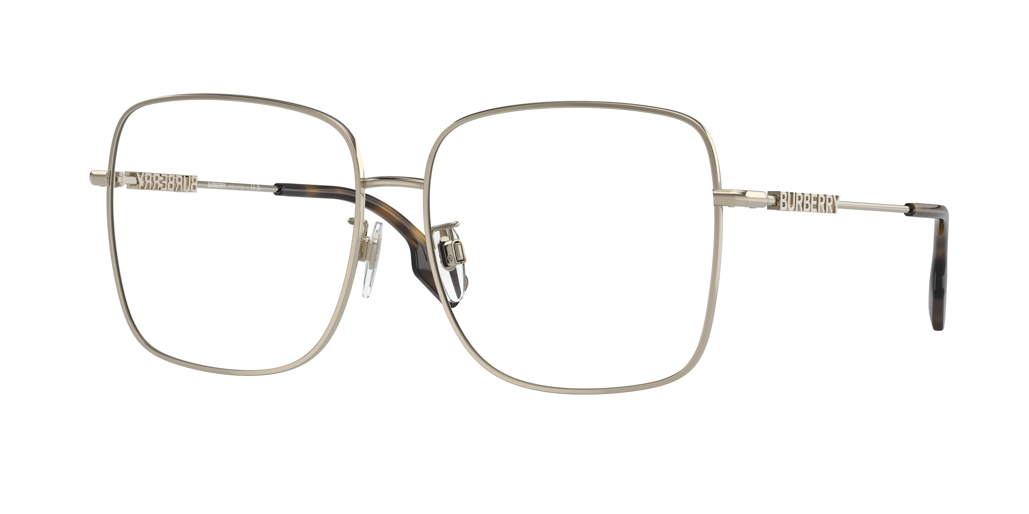 Burberry QUINCY BE1378D Square Eyeglasses  1109-Light Gold 57-140-14 - Color Map Gold