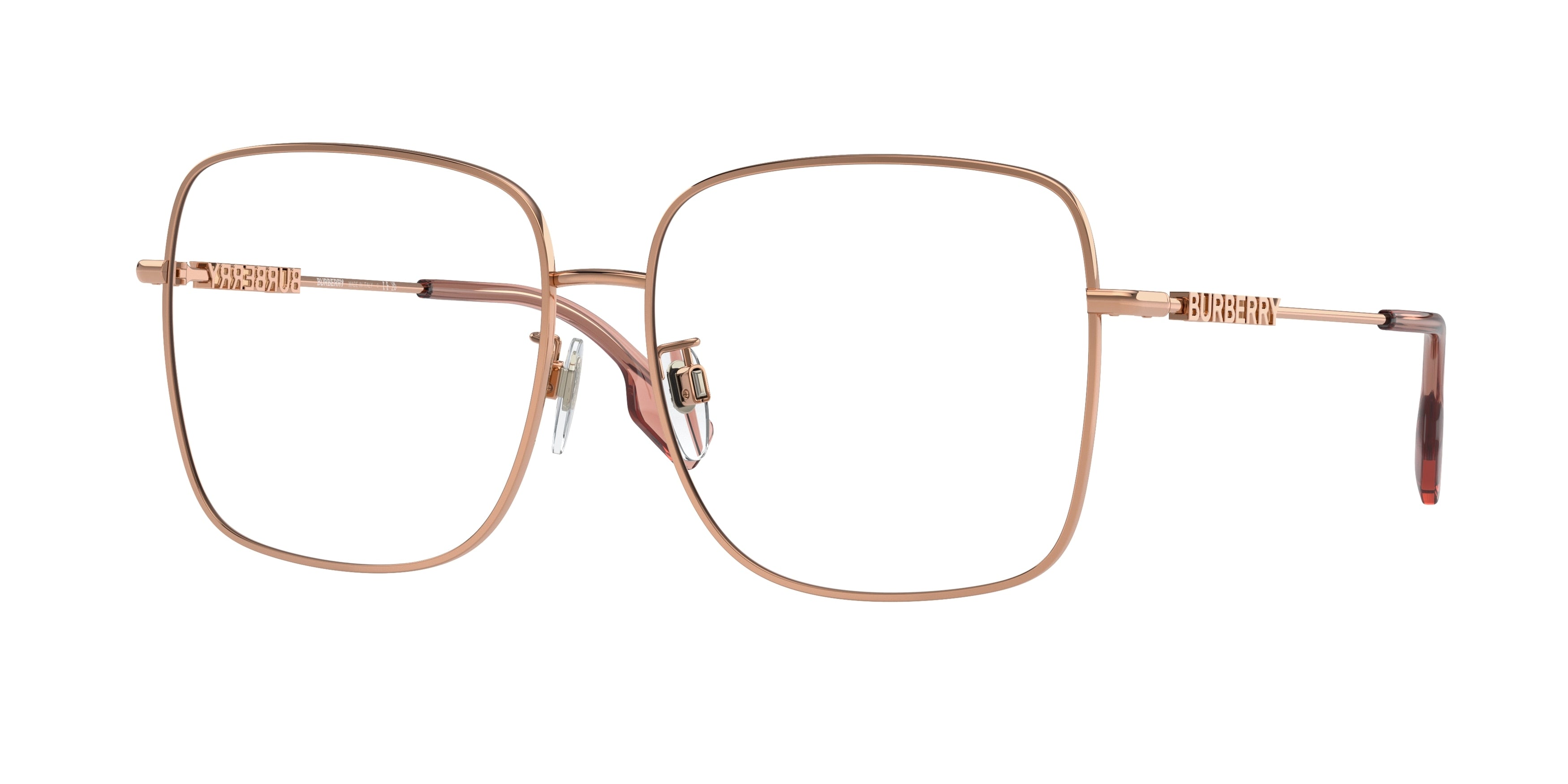 Burberry QUINCY BE1378D Square Eyeglasses  1337-Rose Gold 57-140-14 - Color Map Gold