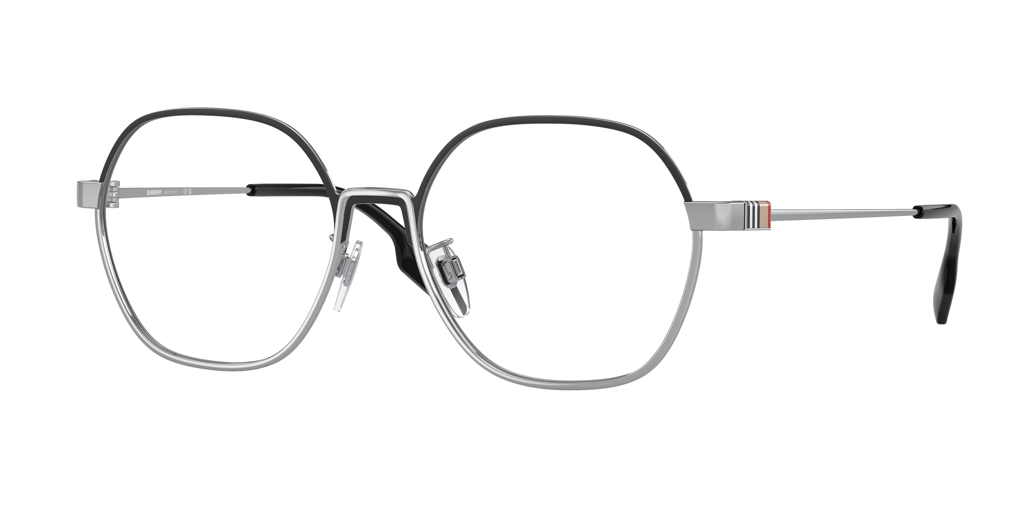 Burberry WINSTON BE1379D Irregular Eyeglasses  1005-Black 55-145-17 - Color Map Black