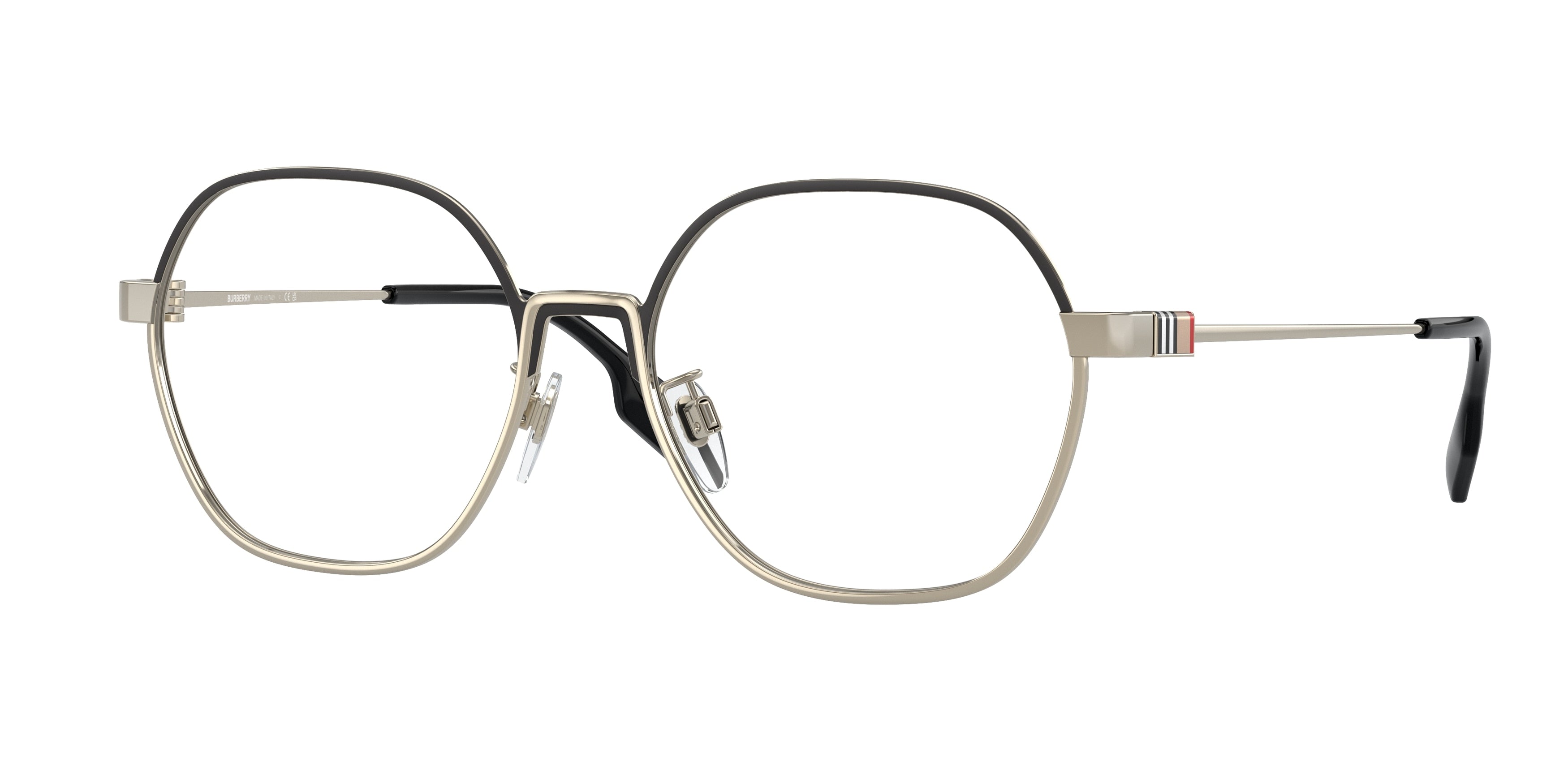 Burberry WINSTON BE1379D Irregular Eyeglasses  1109-Black 55-145-17 - Color Map Black
