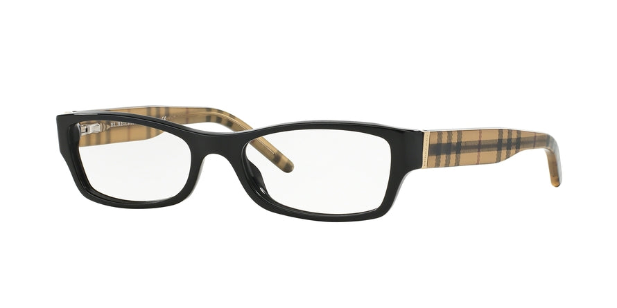 Burberry BE2094 Irregular Eyeglasses  3001-SHINY BLACK 52-17-135 - Color Map black