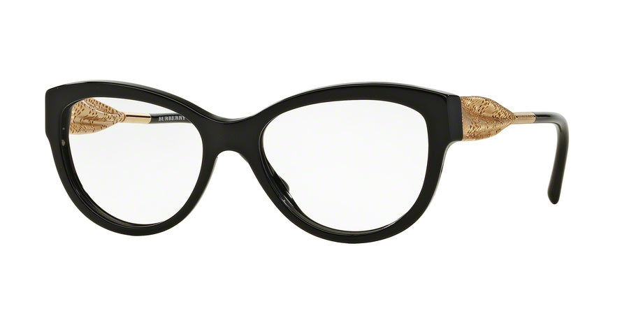 Burberry BE2210 Square Eyeglasses  3001-BLACK 53-17-140 - Color Map black