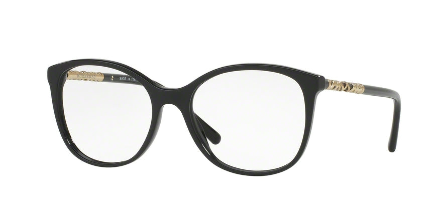 Burberry BE2245 Round Eyeglasses  3001-BLACK 52-17-140 - Color Map black