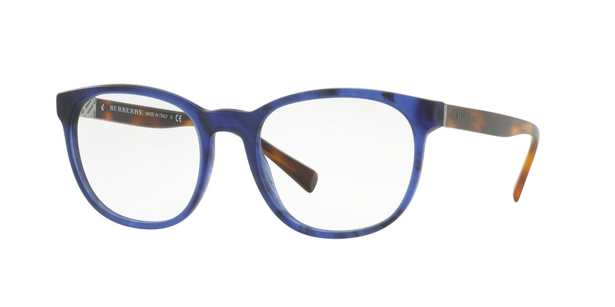 Burberry BE2247 Square Eyeglasses  3615-MATTE BLUE HAVANA 52-19-140 - Color Map blue