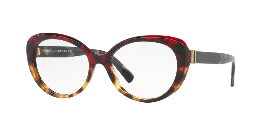 Burberry BE2251 Round Eyeglasses  3635-RED HAVANA/LIGHT HAVANA 53-16-140 - Color Map red
