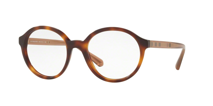 Burberry BE2254 Round Eyeglasses  3316-LIGHT HAVANA 51-19-140 - Color Map havana