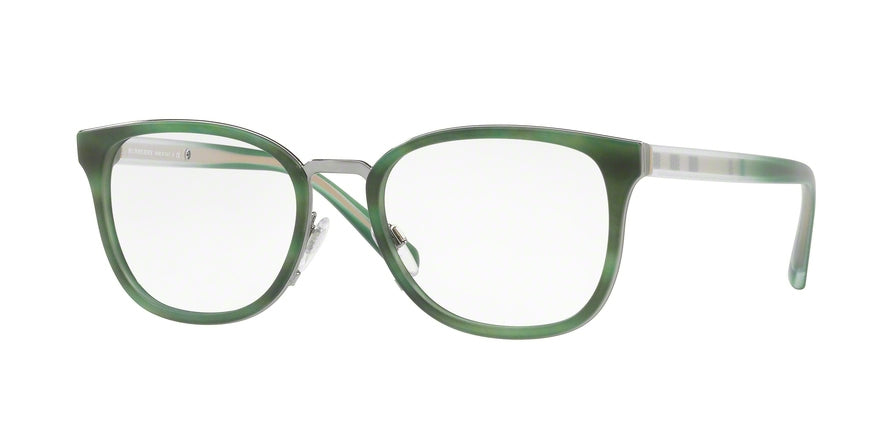 Burberry BE2256 Square Eyeglasses  3659-STRIPED MATTE GREEN 53-19-145 - Color Map green