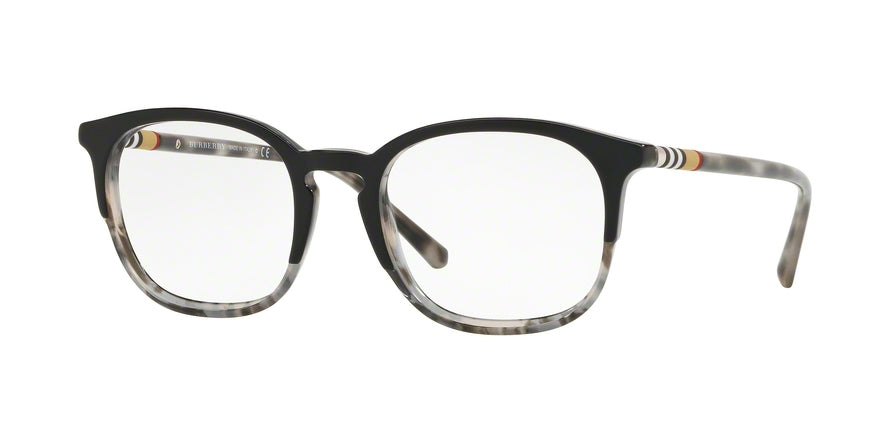 Burberry BE2272F Square Eyeglasses  3720-TOP BLACK ON GREY HAVANA 53-20-145 - Color Map black