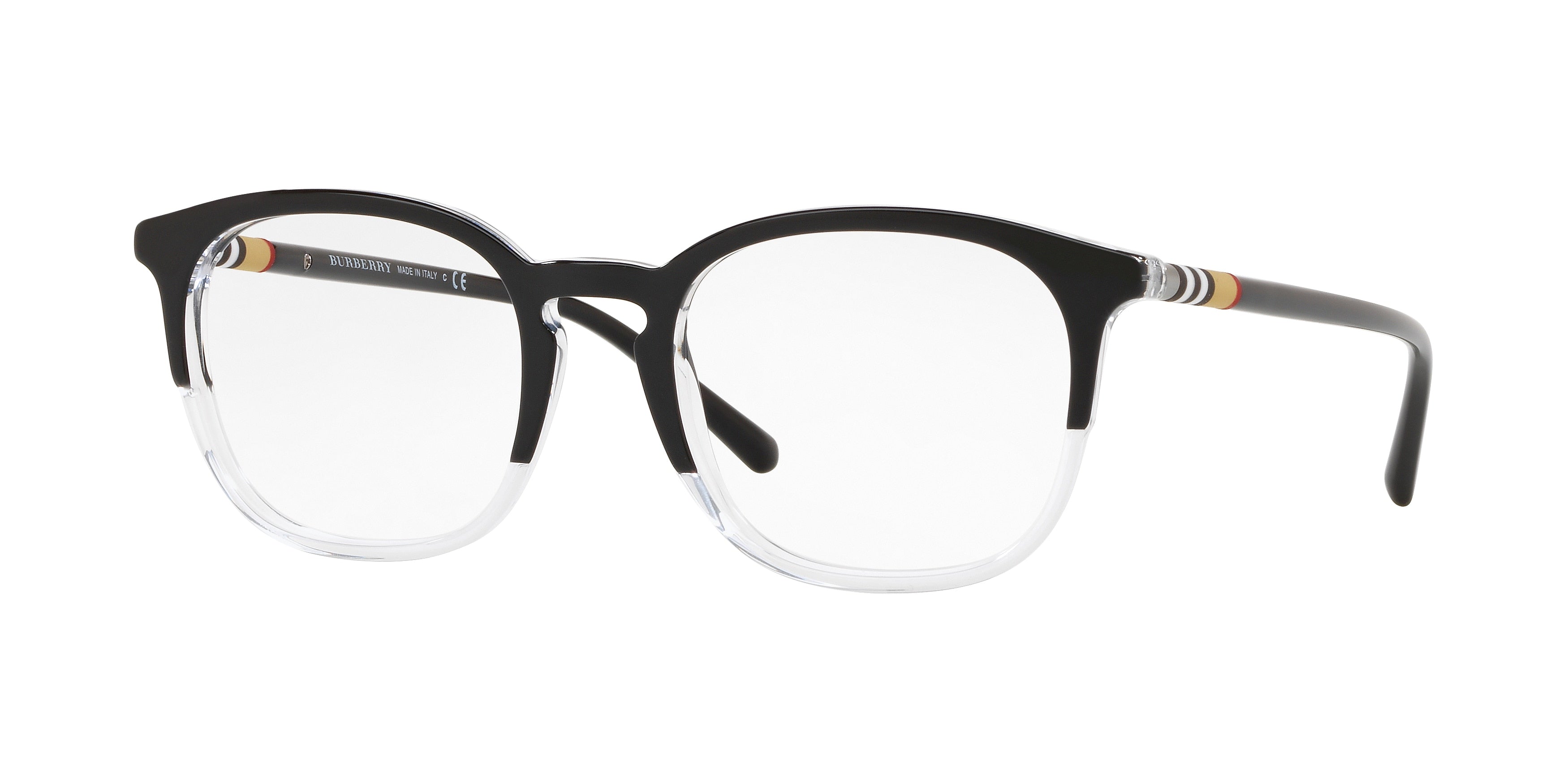 Burberry BE2272 Square Eyeglasses  3029-Top Black On Crystal 53-145-20 - Color Map Black