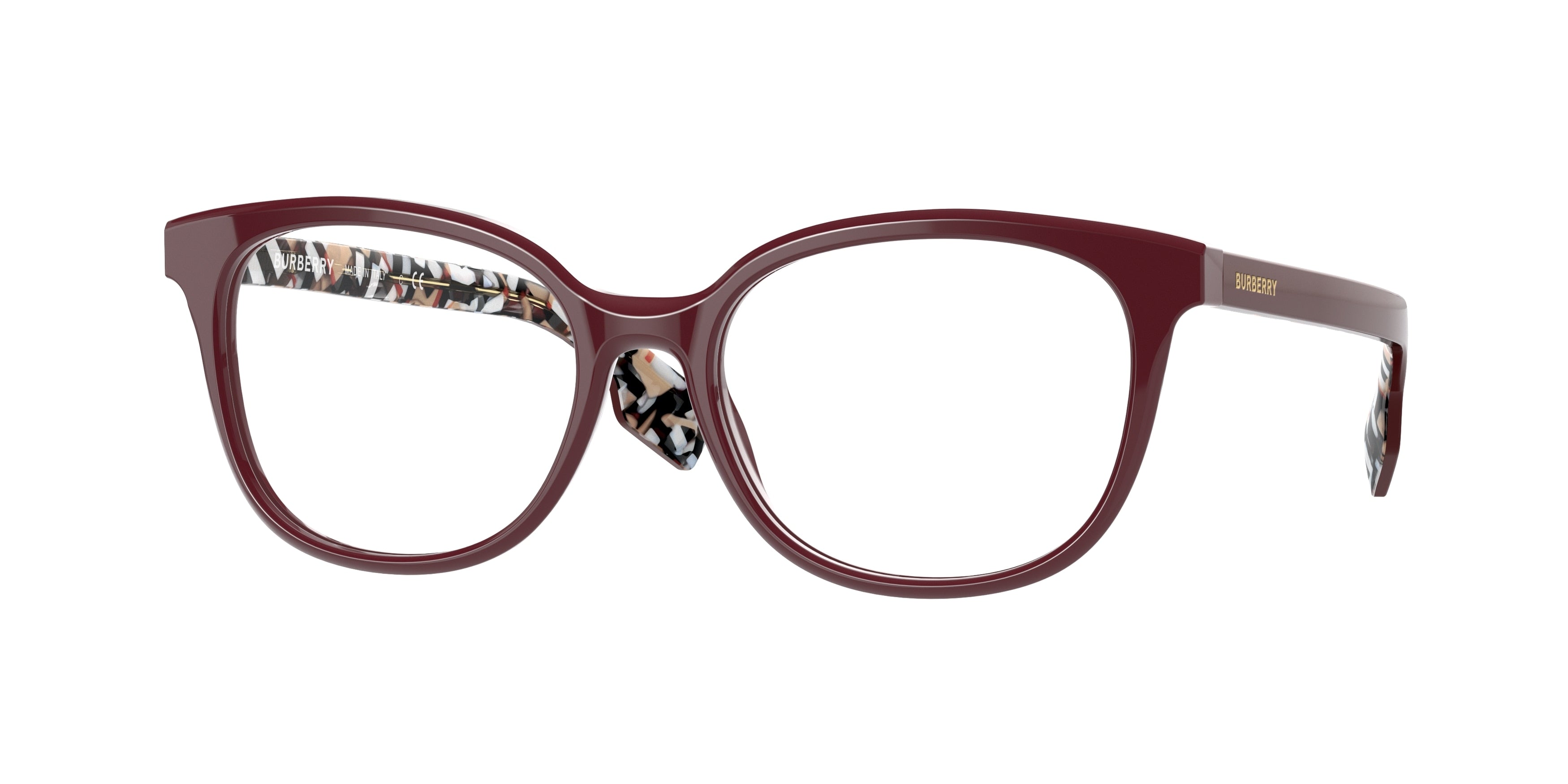 Burberry BE2291 Square Eyeglasses  3742-Bordeaux 53-140-17 - Color Map Red