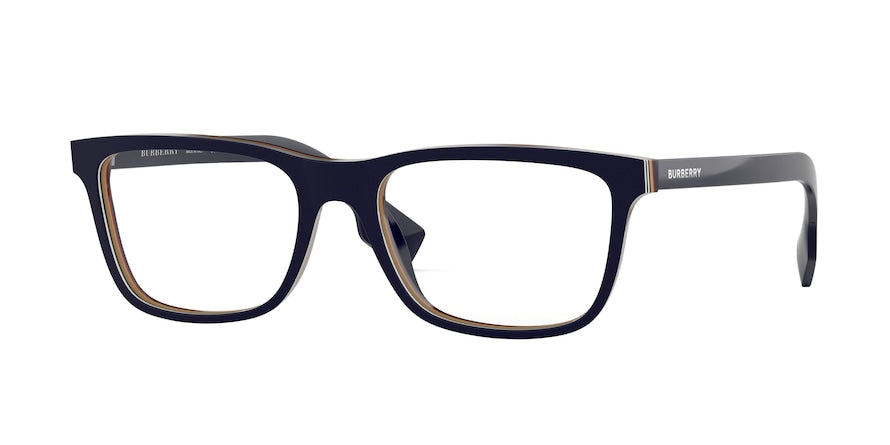 Burberry BE2292 Rectangle Eyeglasses  3799-CHECK MULTILAYER BLUE 55-18-145 - Color Map blue