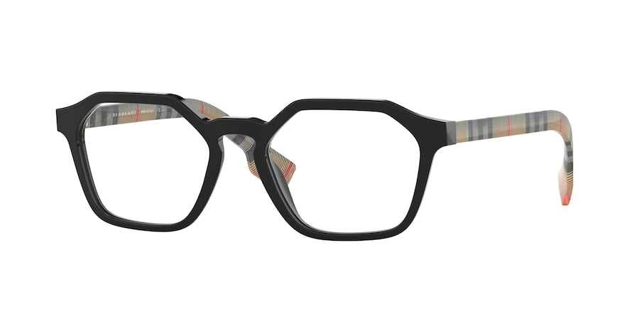 Burberry BE2294 Irregular Eyeglasses  3757-BLACK 51-18-140 - Color Map black