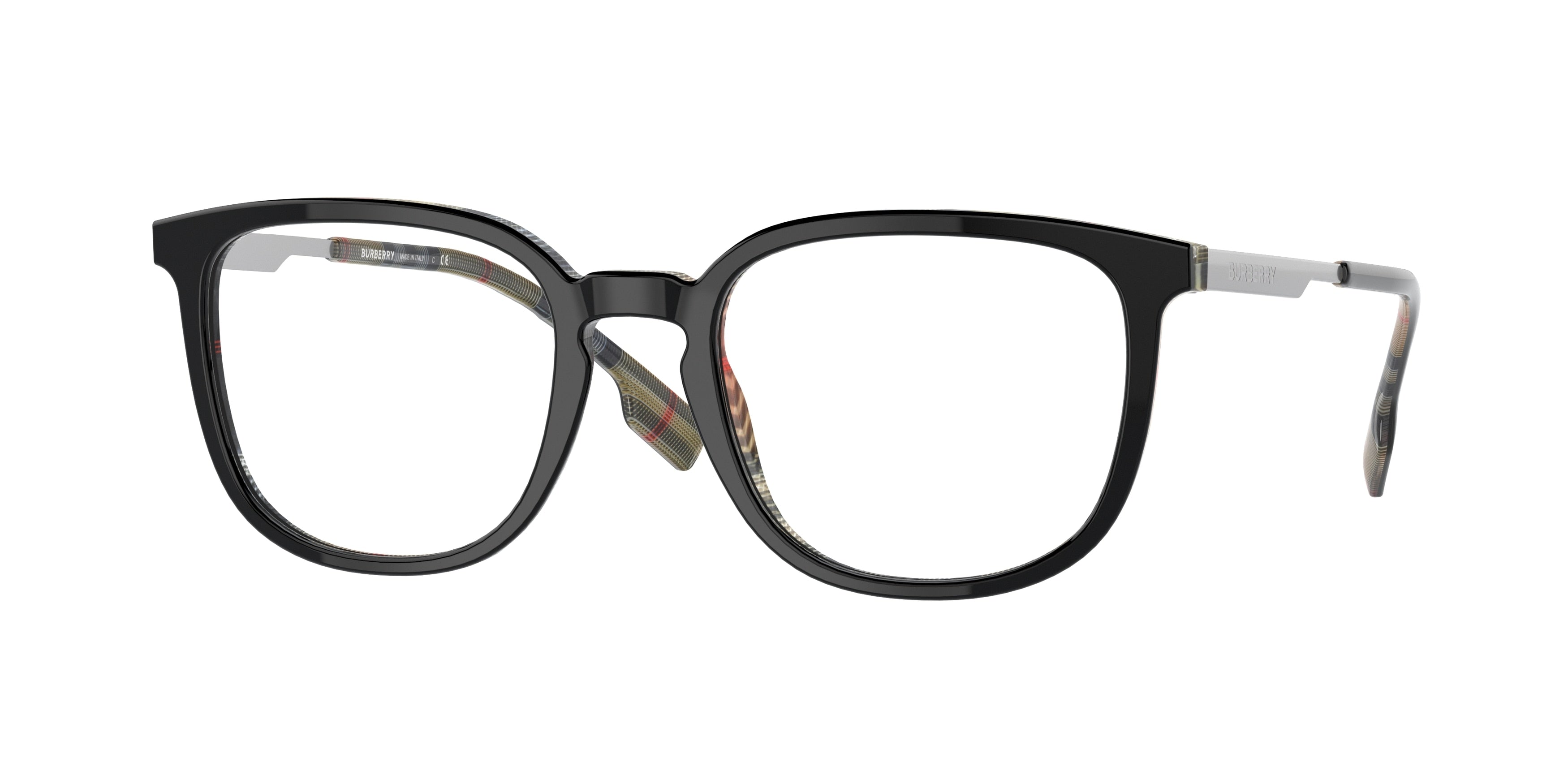 Burberry COMPTON BE2307 Square Eyeglasses  3838-Top Black On Vintage Check 50-145-20 - Color Map Black