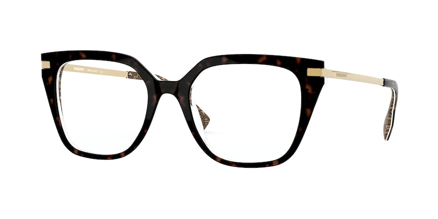 Burberry BE2310F Square Eyeglasses  3827-TOP S9 ON TB BROWN 52-19-140 - Color Map havana