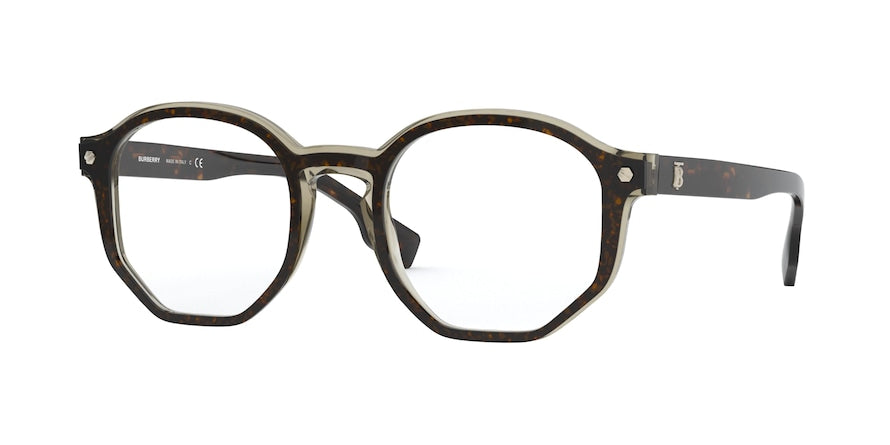 Burberry BE2317 Irregular Eyeglasses  3660-TOP HAVANA ON GREY TRANSPARENT 50-21-140 - Color Map havana