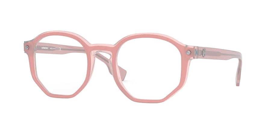 Burberry BE2317 Irregular Eyeglasses  3847-TOP OPAL PINK ON PINK TRANSP 50-21-140 - Color Map pink