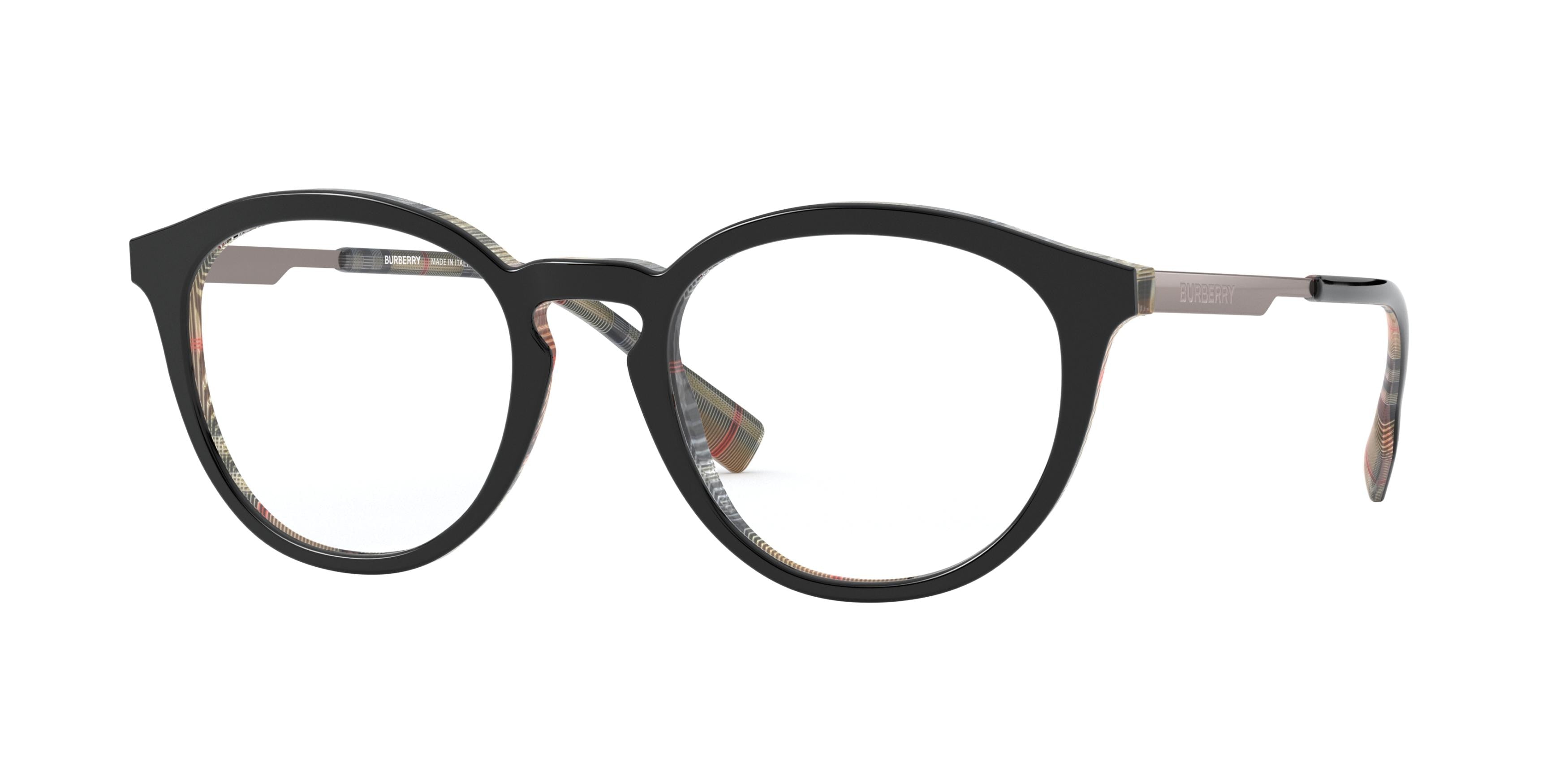 Burberry KEATS BE2321 Phantos Eyeglasses  3838-Top Black On Vintage Check 51-145-20 - Color Map Black