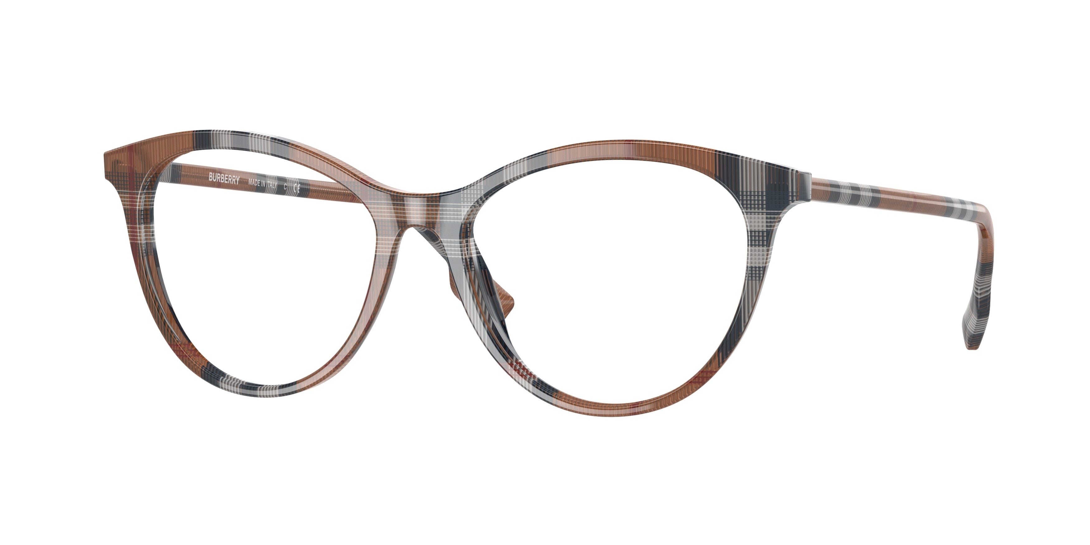 Burberry AIDEN BE2325 Phantos Eyeglasses  4005-Check Brown 53-140-16 - Color Map Brown