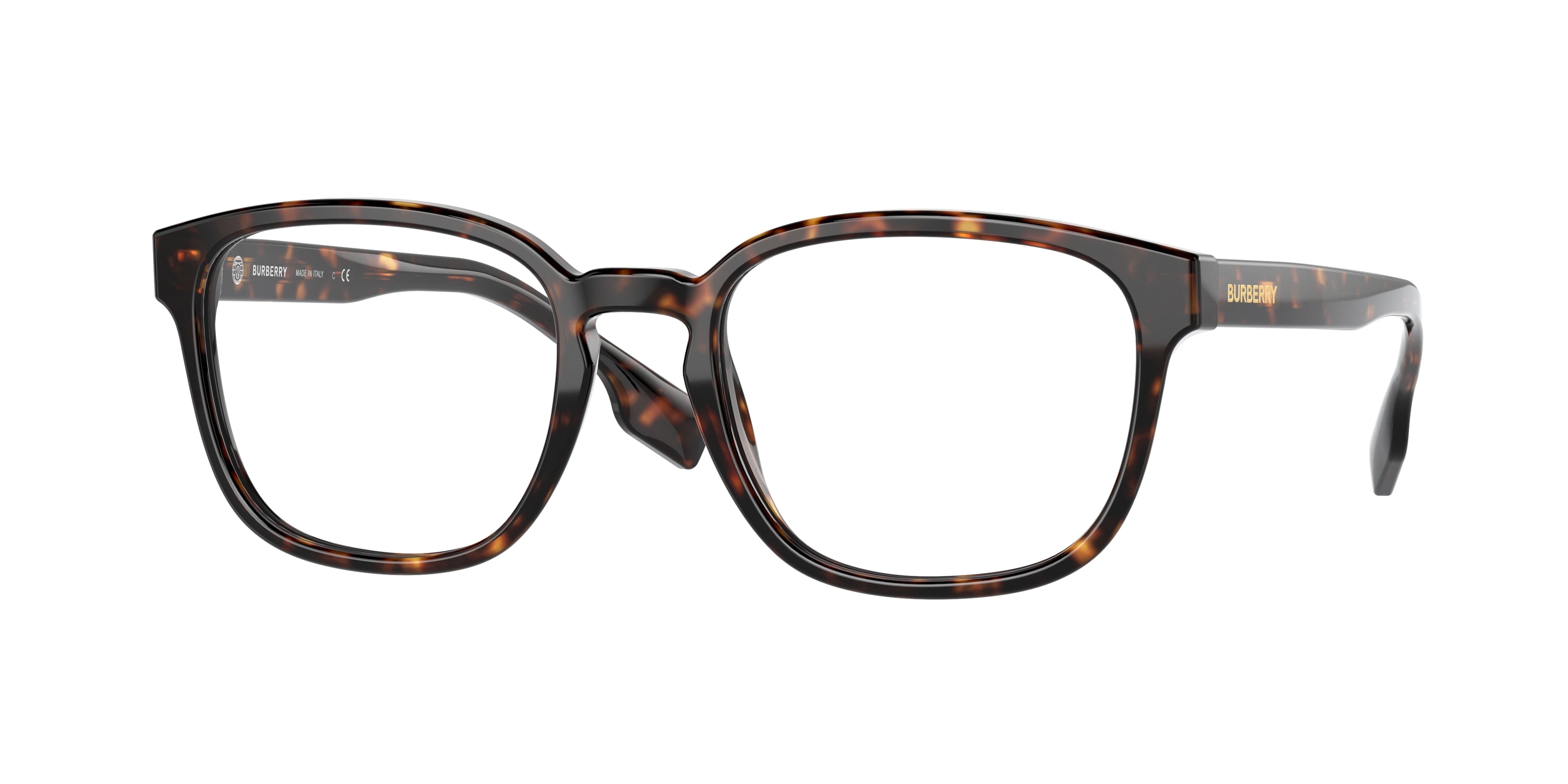 Burberry EDISON BE2344 Square Eyeglasses  3920-Dark Havana 53-145-20 - Color Map Brown