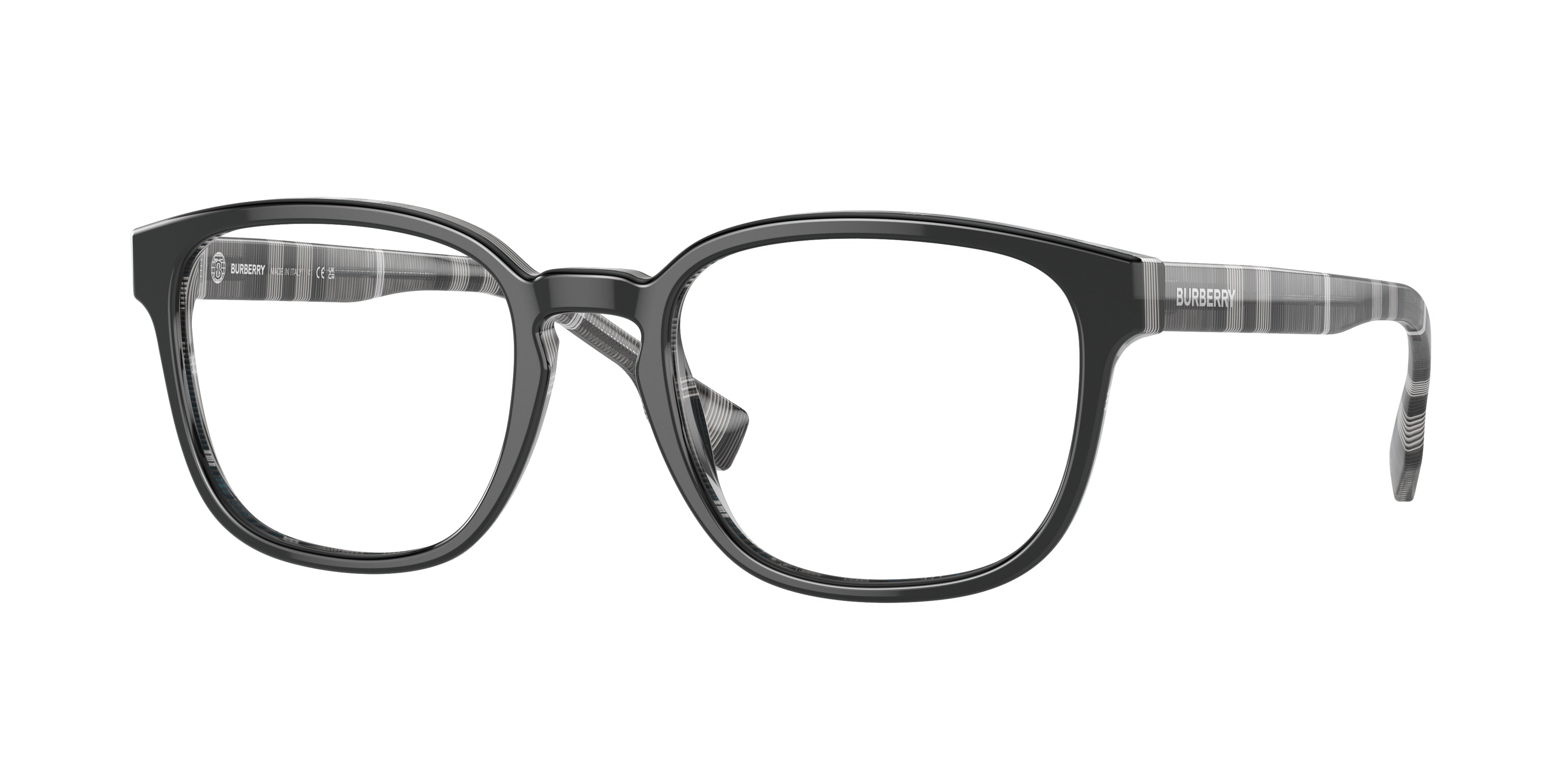 Burberry EDISON BE2344 Square Eyeglasses  4077-Black 53-145-20 - Color Map Black