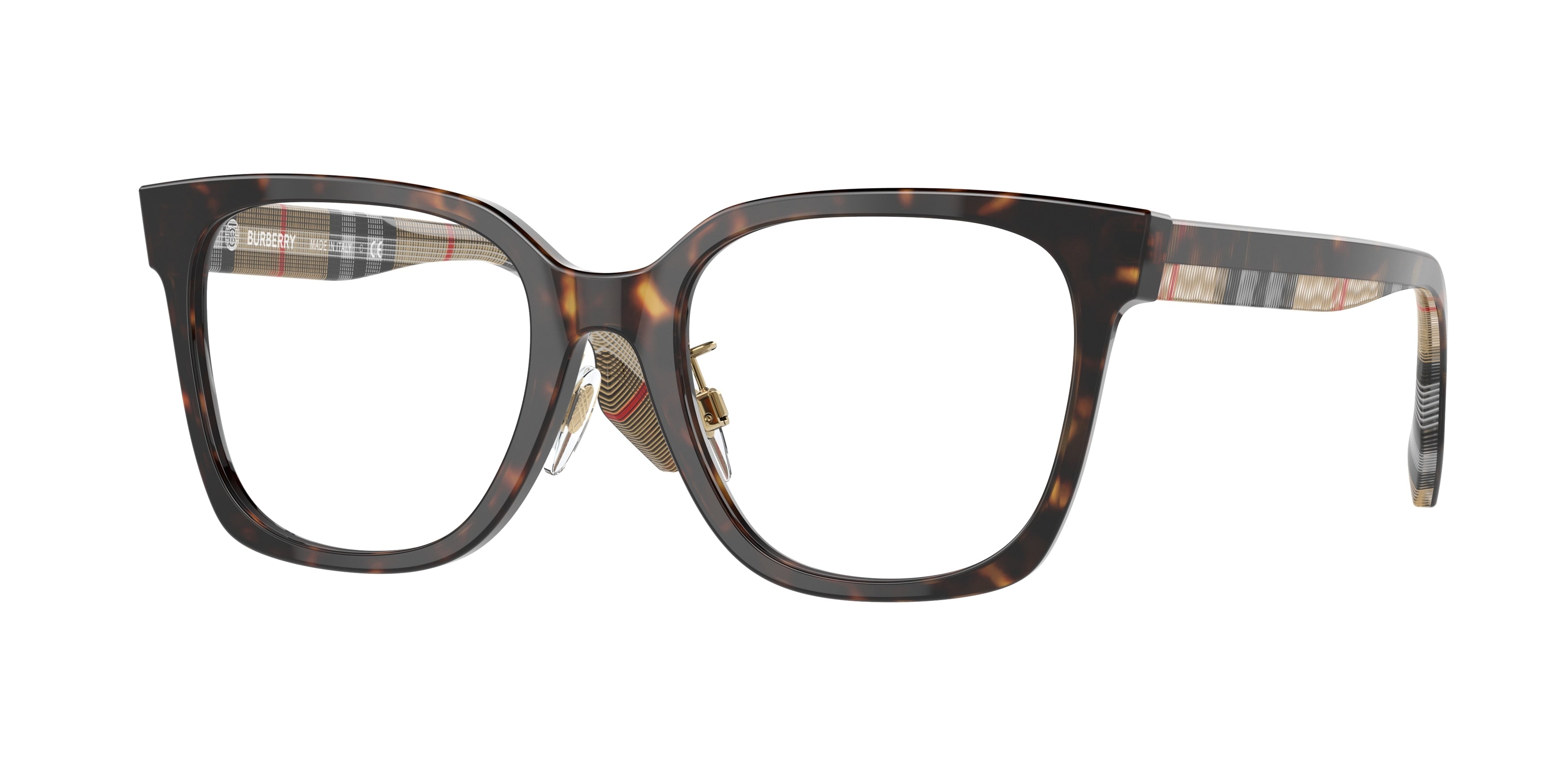 Burberry EVELYN BE2347F Square Eyeglasses  3943-Dark Havana 52-140-19 - Color Map Brown