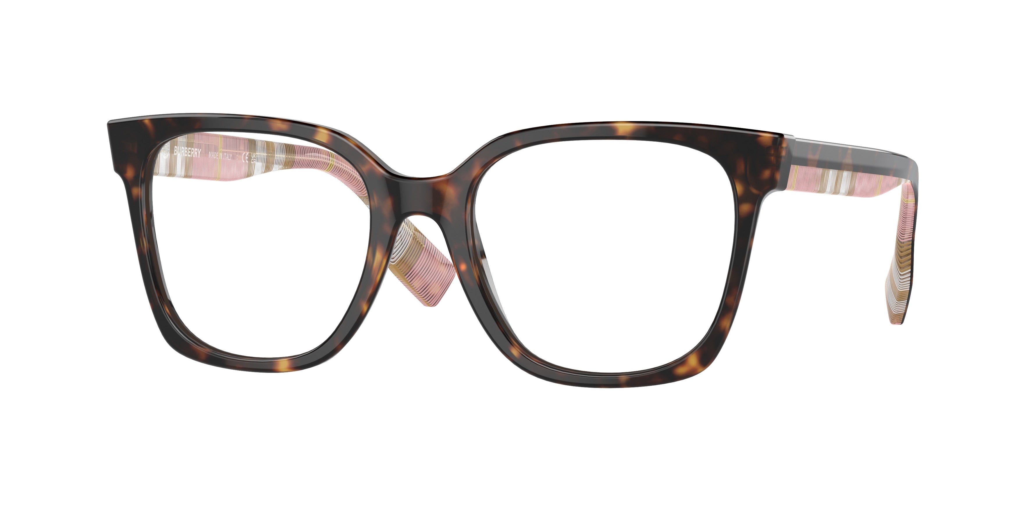 Burberry EVELYN BE2347 Square Eyeglasses  4075-Dark Havana 52-140-19 - Color Map Brown