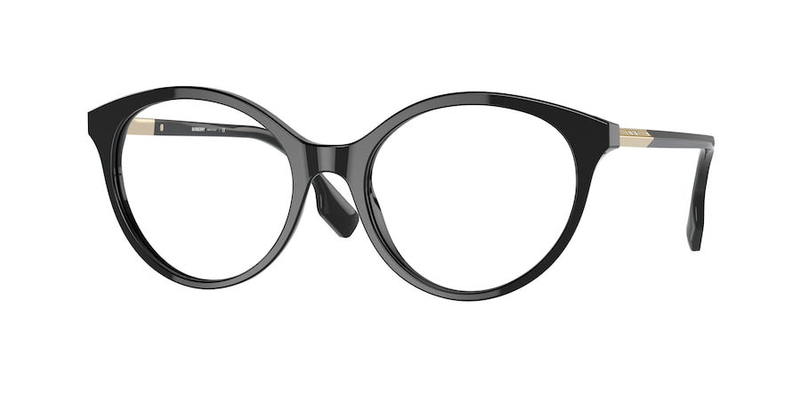 Burberry JEAN BE2349F Round Eyeglasses  3001-BLACK 53-18-140 - Color Map black