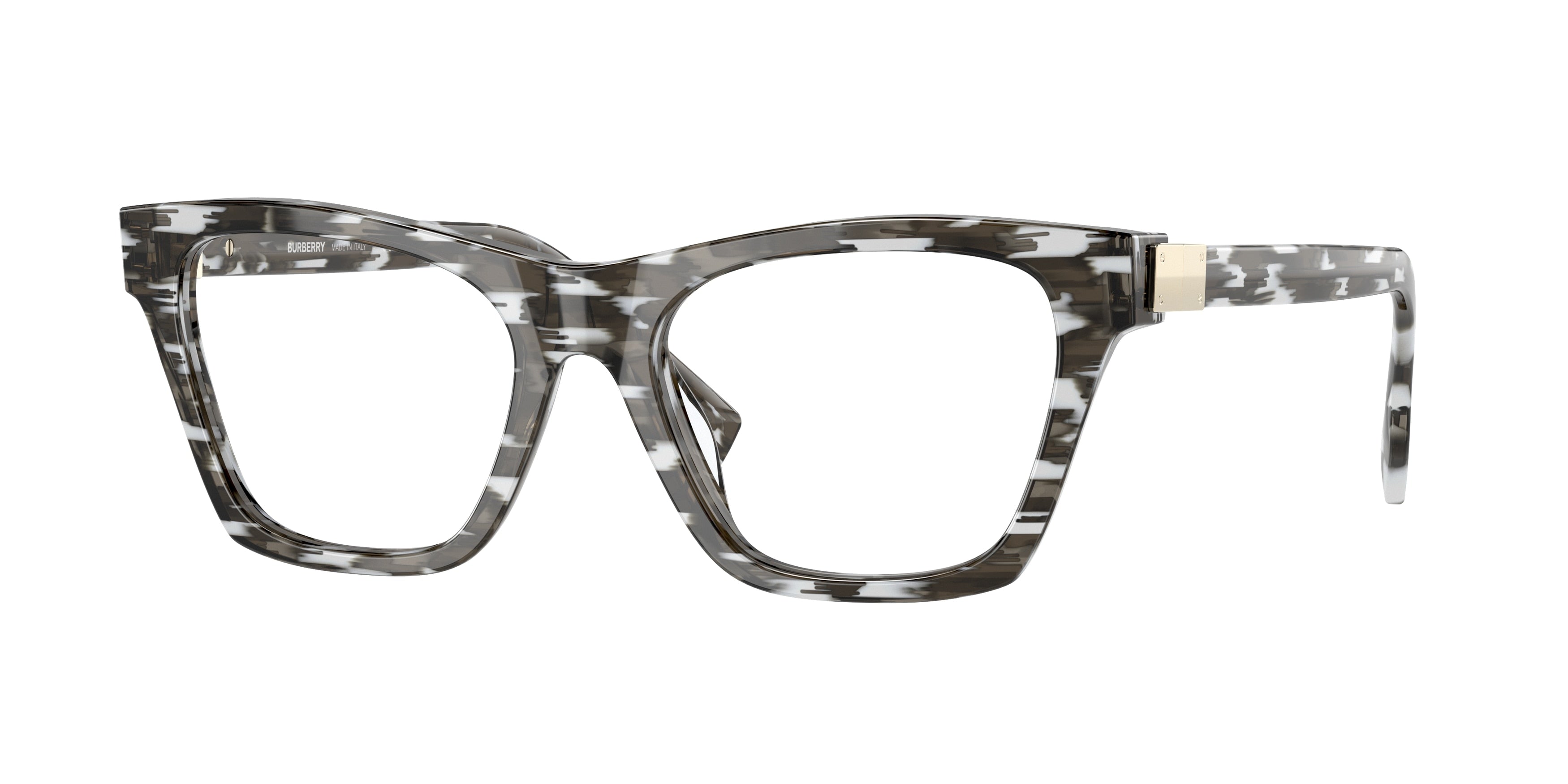 Burberry ARLO BE2355 Square Eyeglasses  3978-Black/White 52-140-18 - Color Map Black