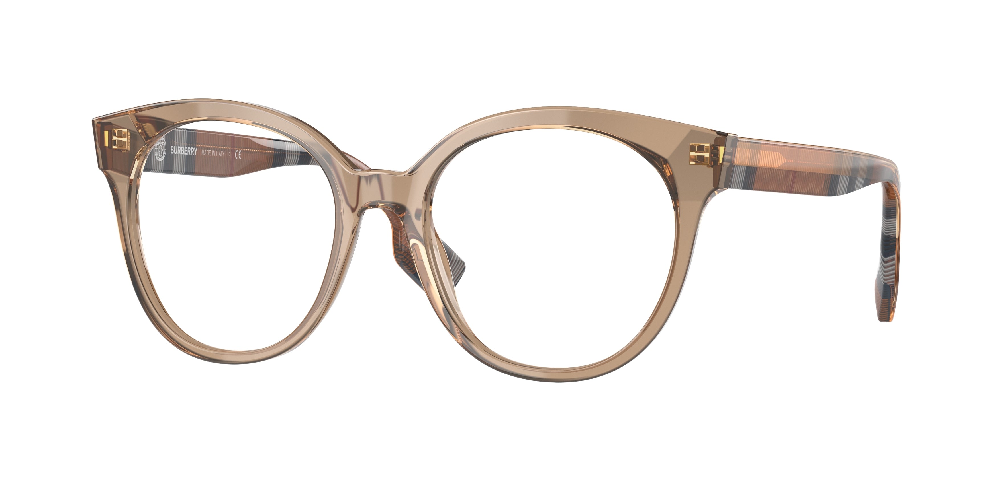 Burberry JACQUELINE BE2356 Round Eyeglasses  3992-Brown 51-140-18 - Color Map Brown