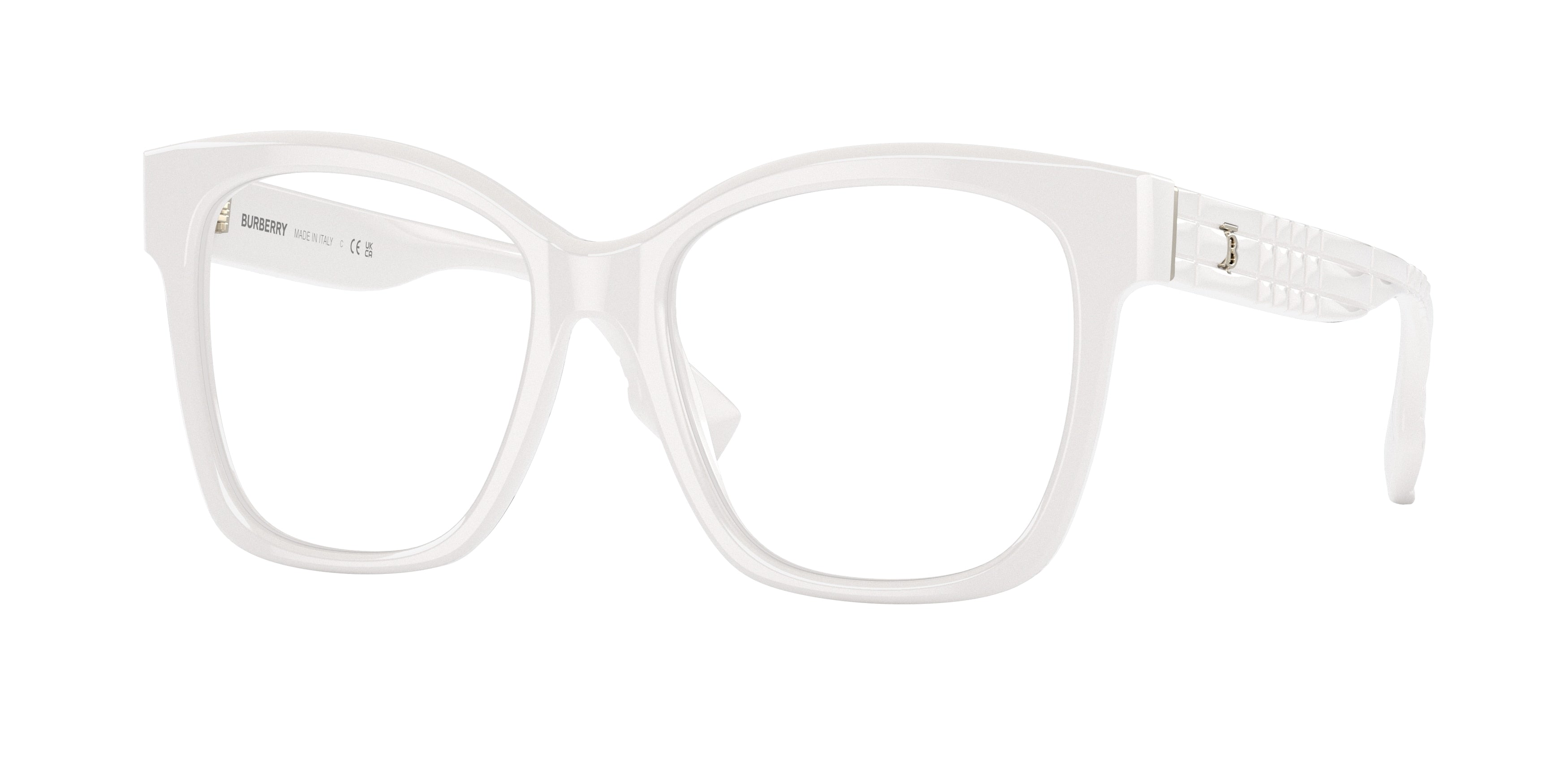 Burberry SYLVIE BE2363 Square Eyeglasses  3007-White 53-140-17 - Color Map White