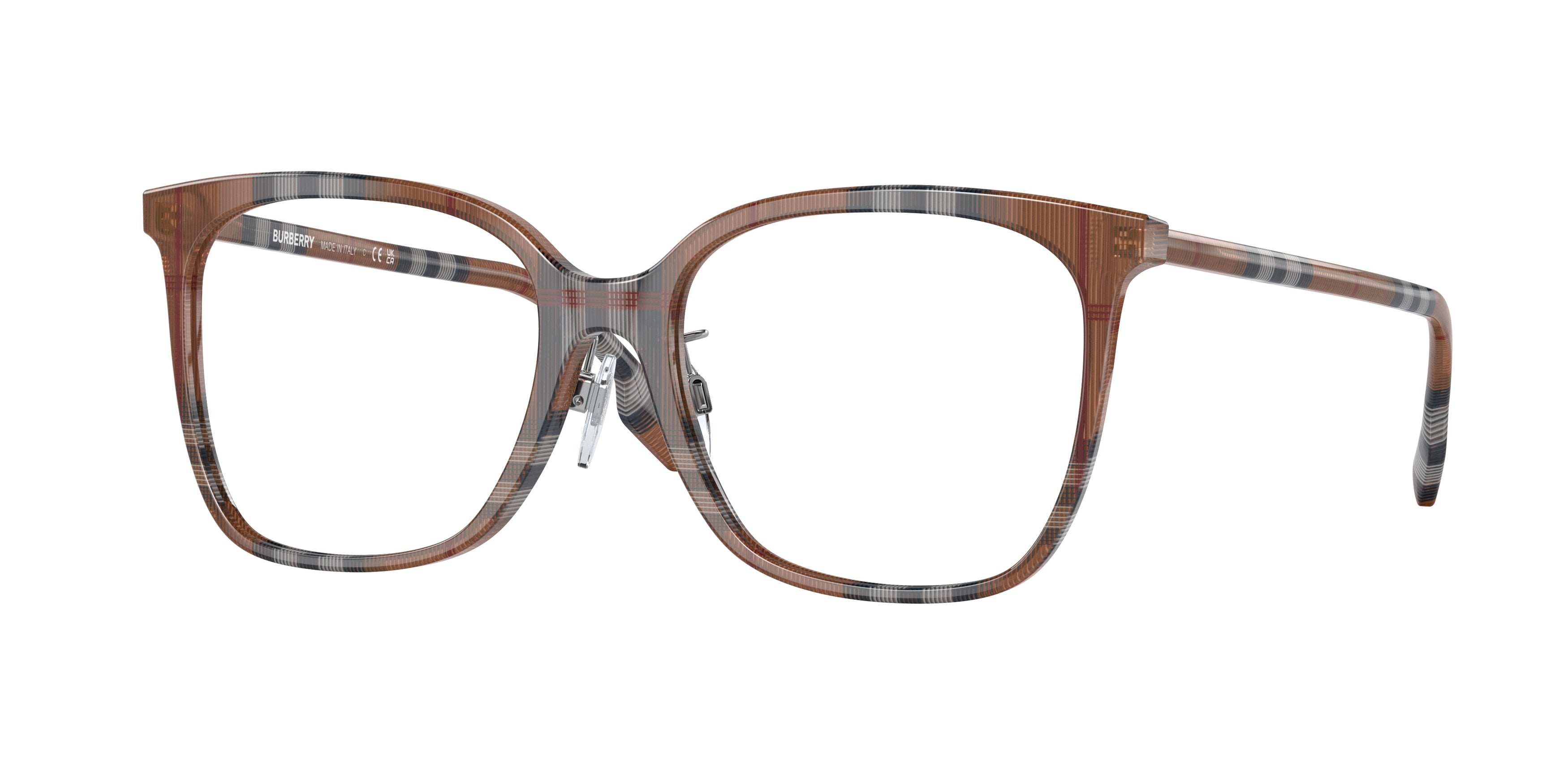Burberry LOUISE BE2367F Square Eyeglasses  3966-Check Brown 54-140-17 - Color Map Brown